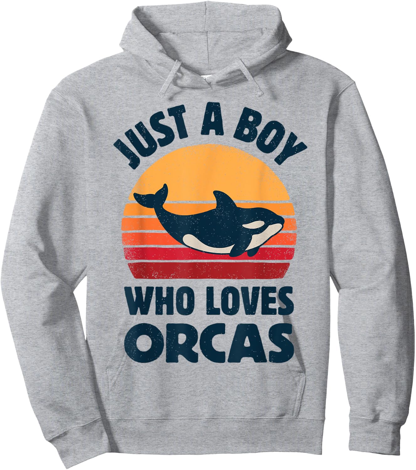 Killer Whale Just A Boy Who Loves Orcas Sea Animals Retro Hoodie - Hoodie | Ash