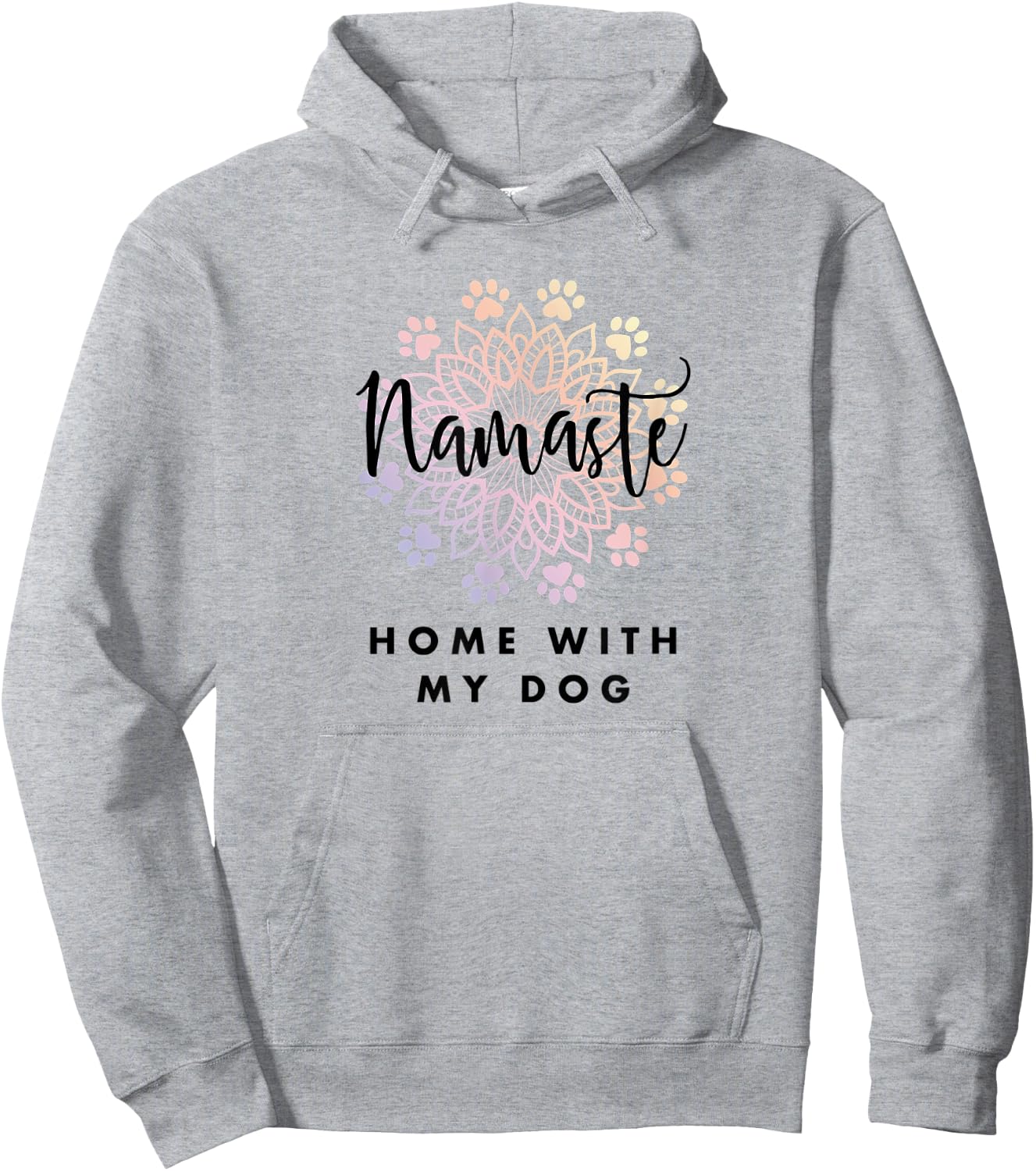Namaste Home With Dog Yoga Funny Gift Hoodie - Hoodie | Ash