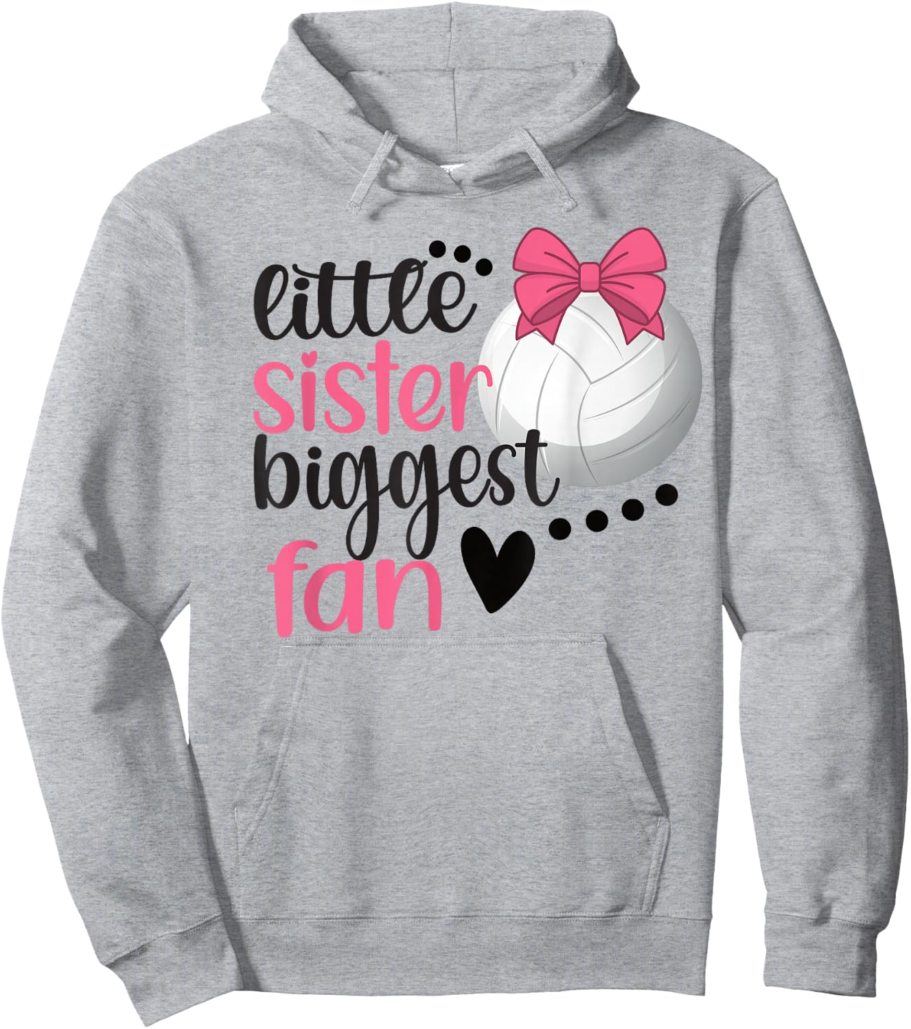 Little Sister Biggest Fan | Volleyball Sister Volleyball Sis Hoodie - Hoodie | Ash