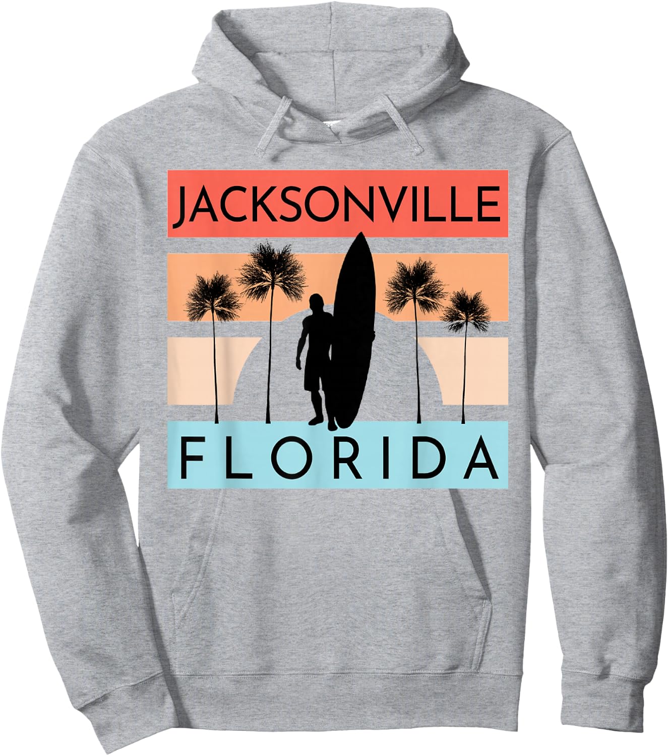 Jacksonville Florida Beach Surfing Summer Vacation Hoodie - Hoodie | Ash