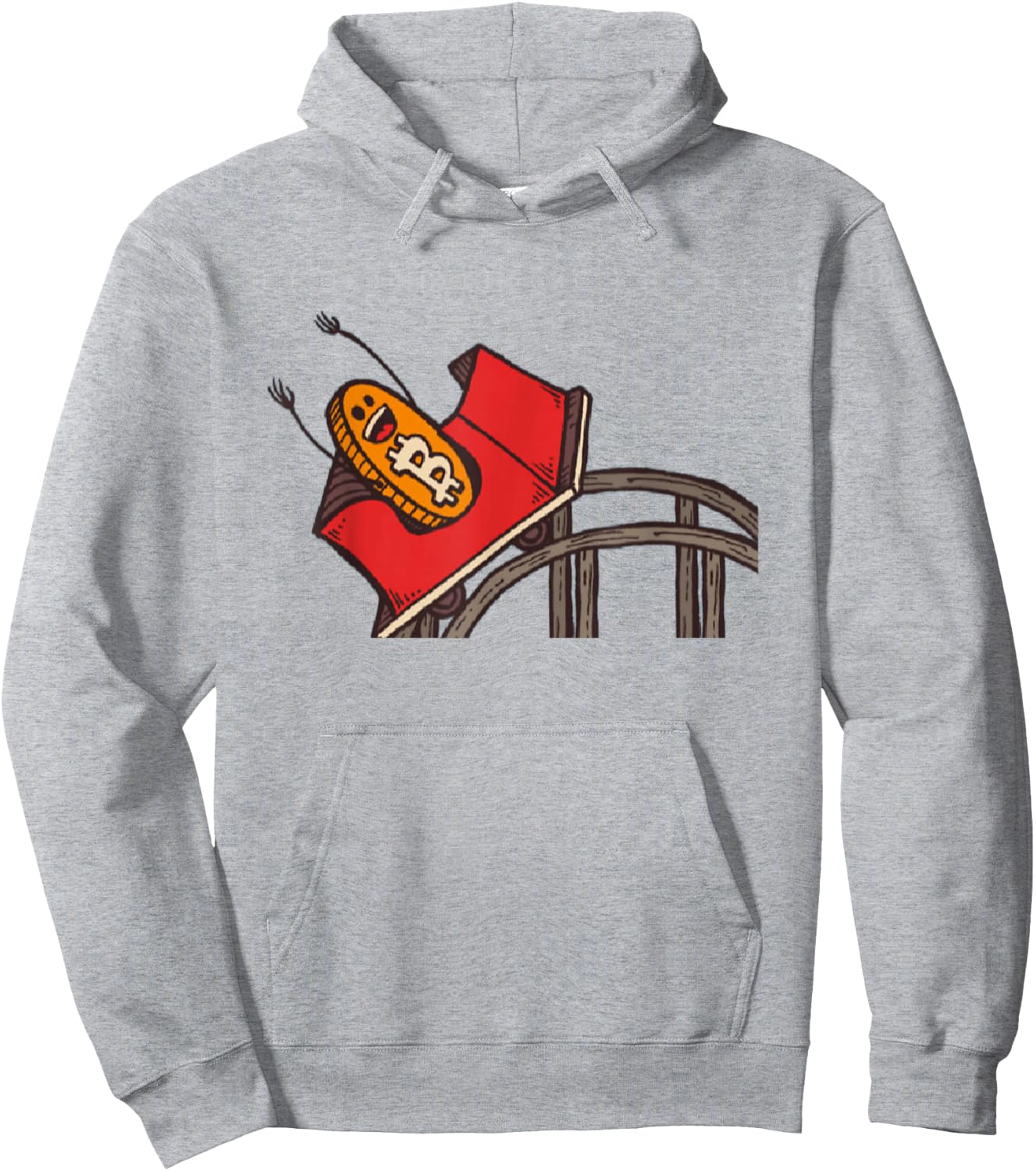 Funny Bitcoin Rollercoaster | Cryptocurrency Hoodie - Hoodie | Ash