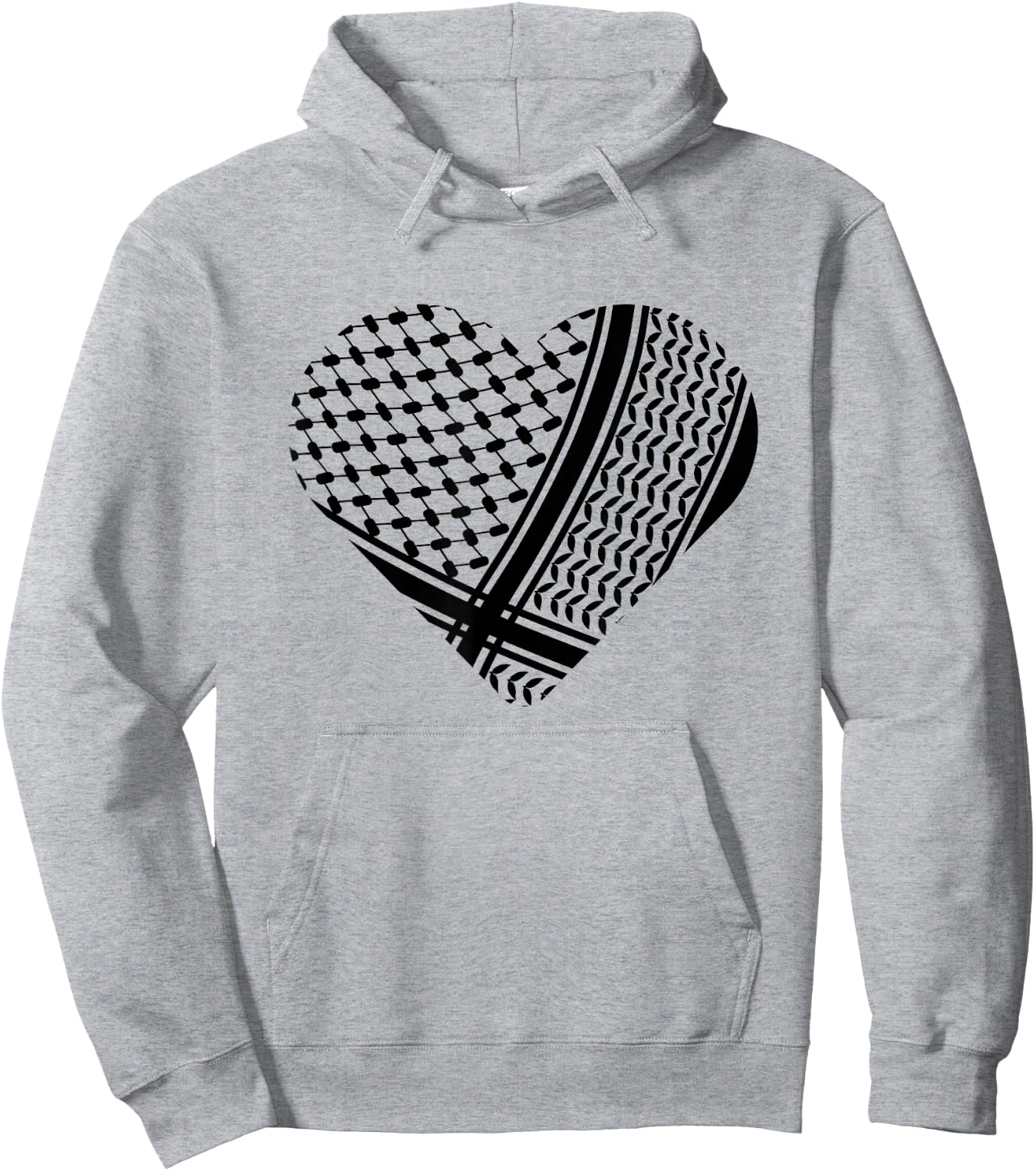 Palestine Palestinian Black Hatta Heart Shape Hoodie - Hoodie | Ash