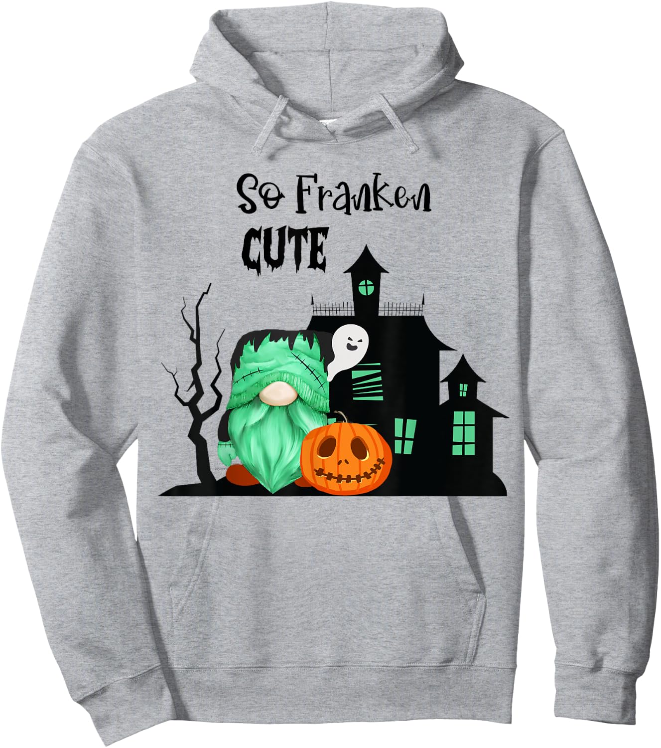 Cute Frankenstein Gnome So Franken Cute Halloween Gnome Hoodie - Hoodie | Ash