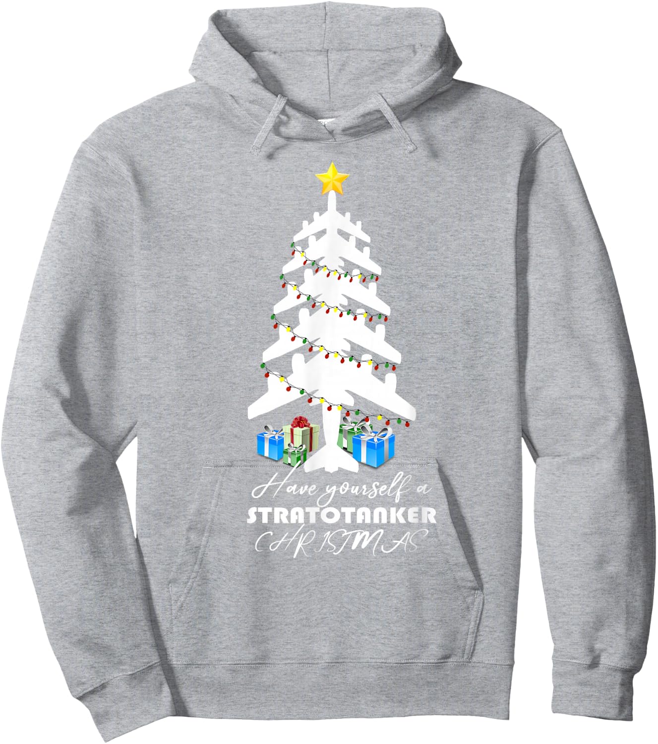 KC-135 Stratotanker Christmas Tree Hoodie - Hoodie | Ash