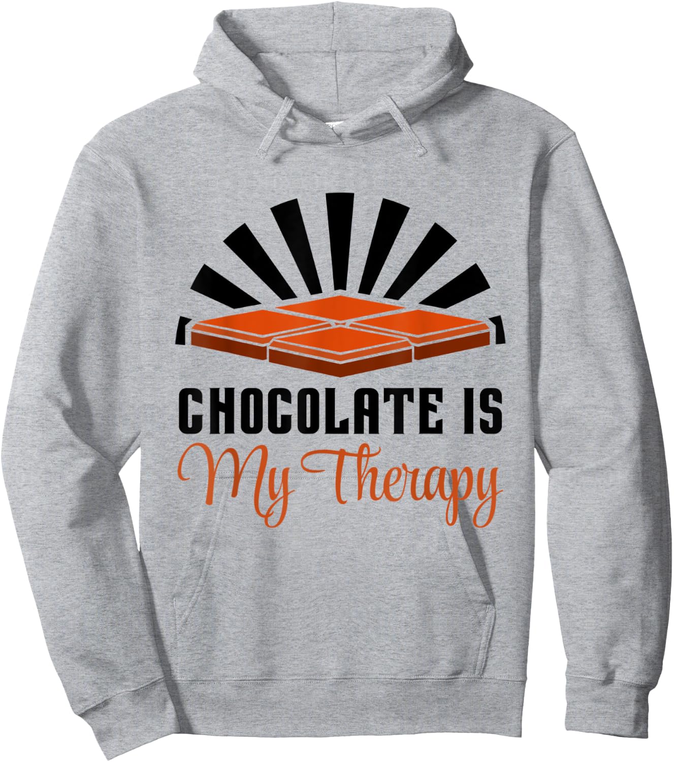 Chocolate as Therapy Funny Saying Chocolate Lover Hoodie - Hoodie | Ash