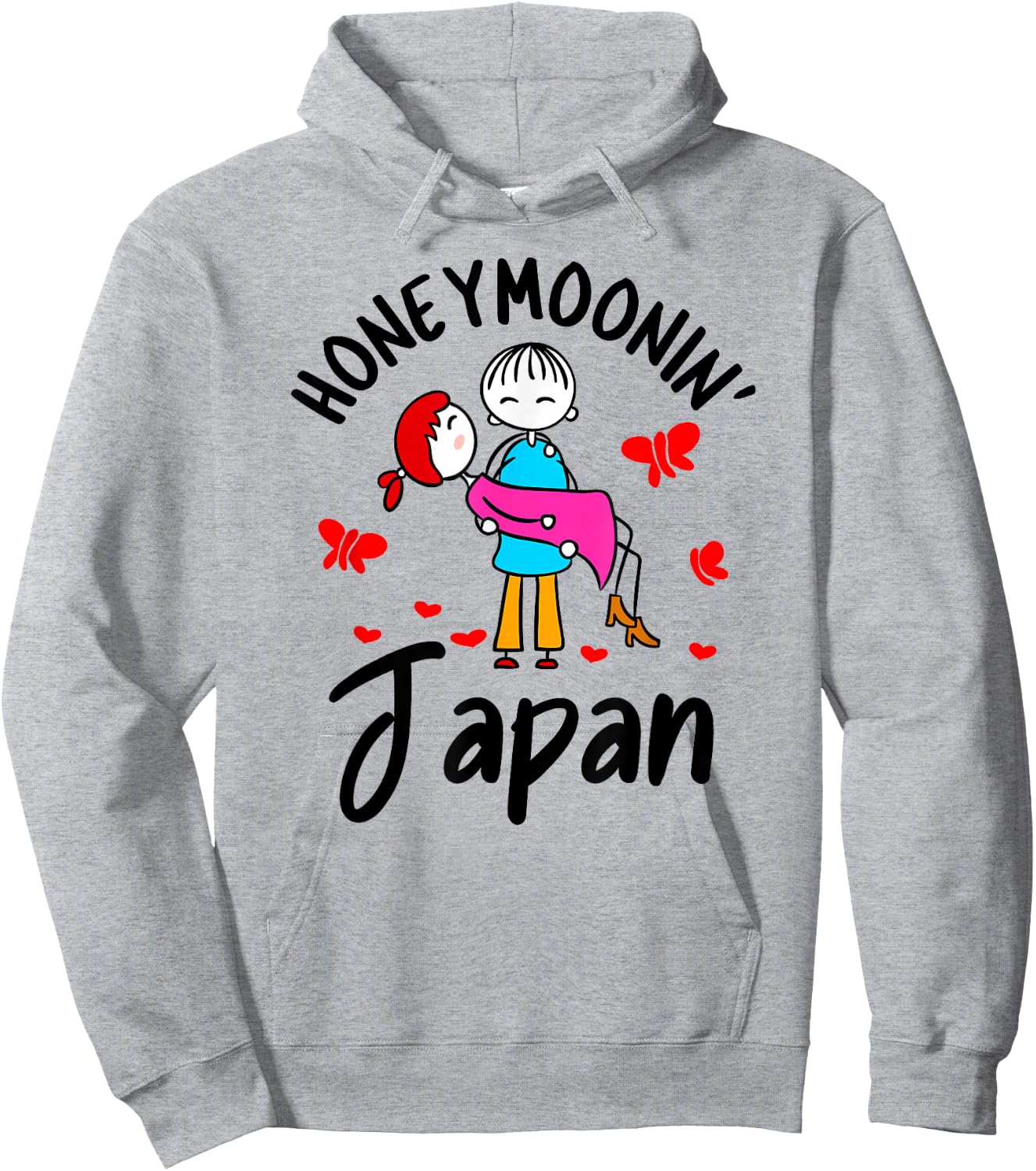 Honeymoonin' Shirt Honeymoon Couples Bride Groom Japan Asia Hoodie - Hoodie | Ash
