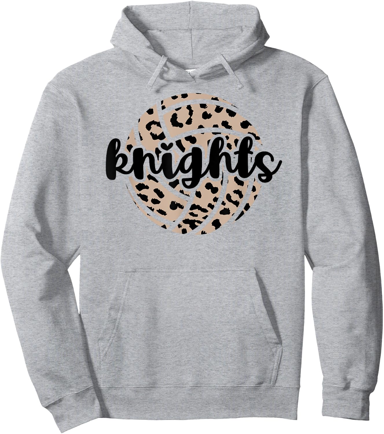 Knights Volleyball Team Cheetah Mascot School Spirit Game Hoodie - Hoodie | Ash