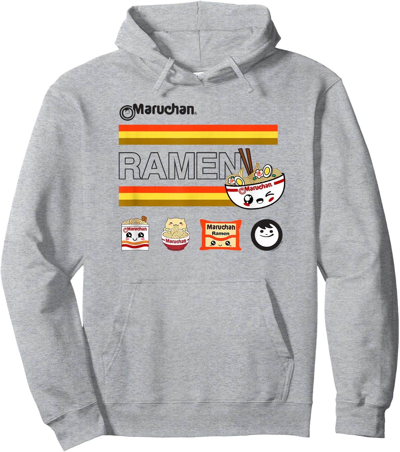 Maruchan Ramen Cute Anime Faces Logo Hoodie - Hoodie | Ash
