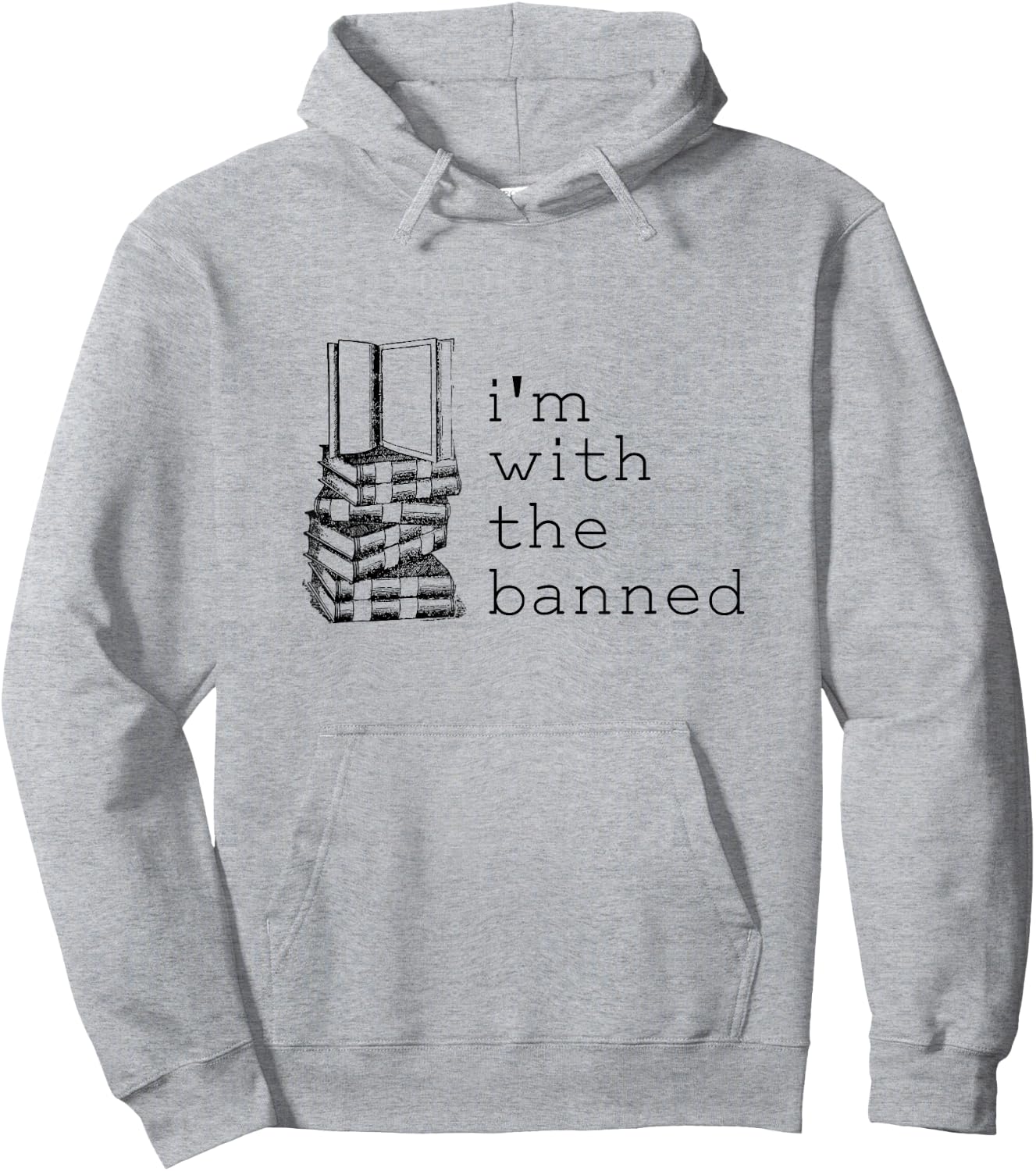 Literary I'm With The Banned Funny Bookish Merch for Readers Hoodie - Hoodie | Ash