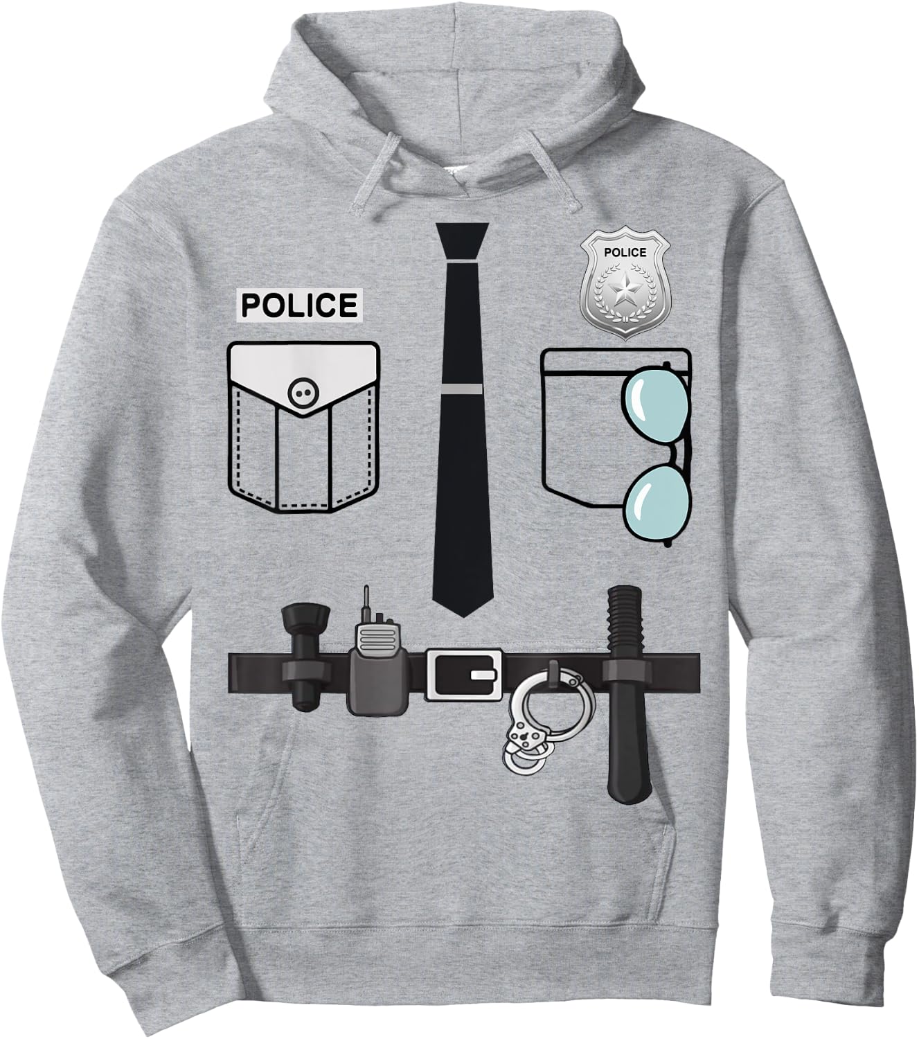 Police Uniform Costume Halloween Policeman Kids Toddler Boys Hoodie - Hoodie | Ash
