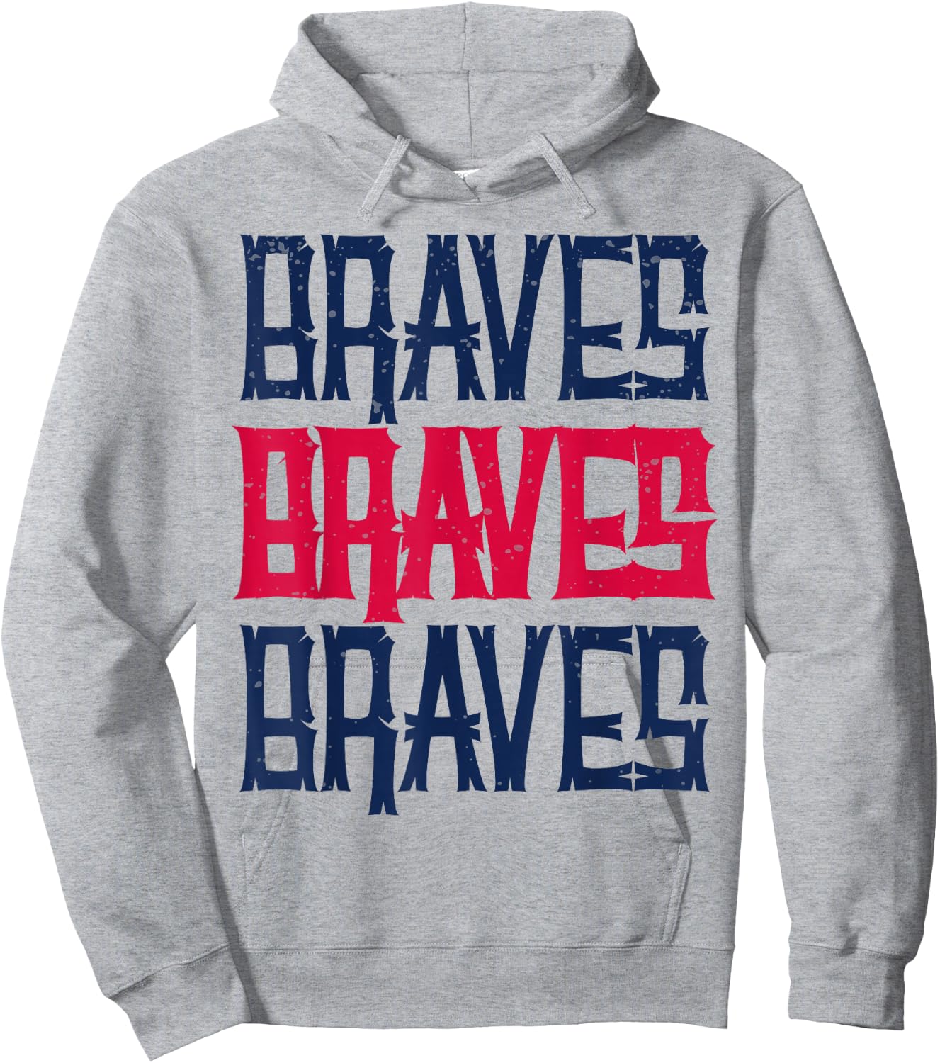 Vintage Braves Retro Three Stripe Weathered Shirt Hoodie - Hoodie | Ash