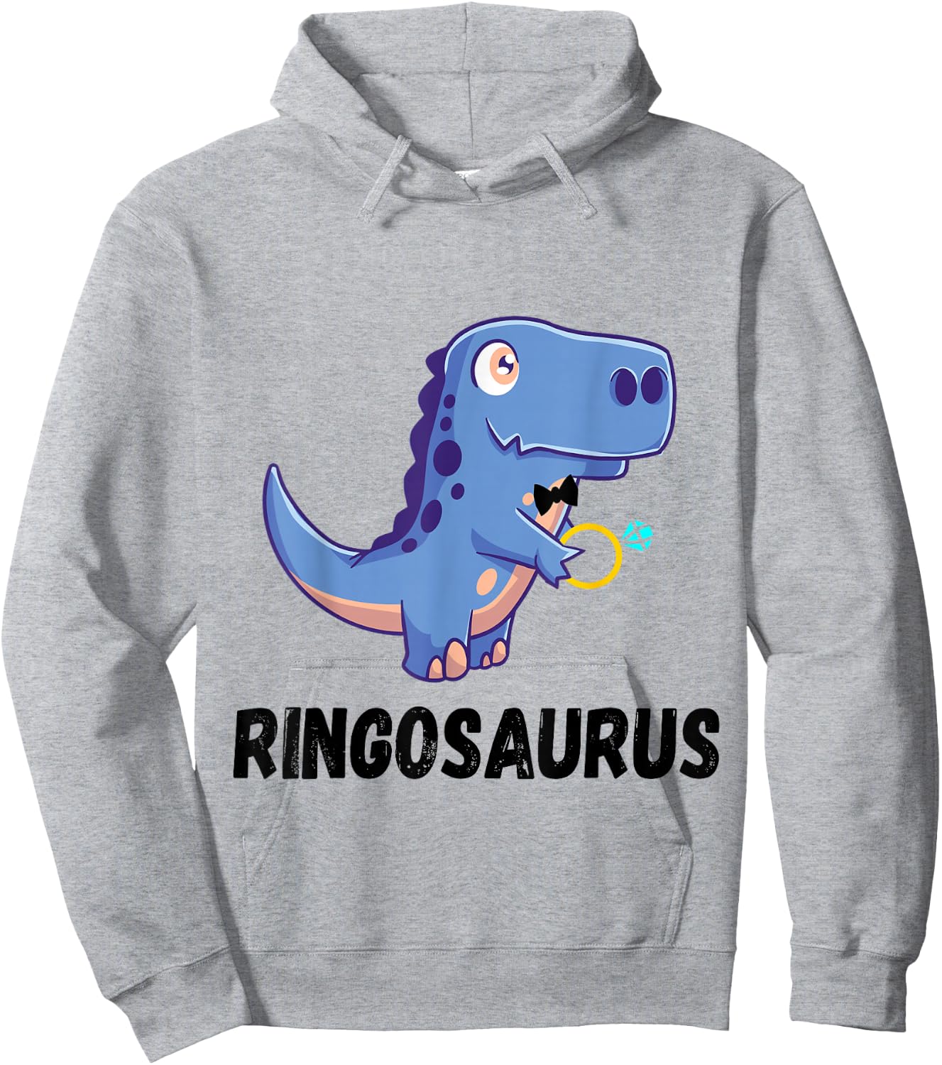 Cute Dinosaur Ring Bearer Ring Dino Wedding Party Security Hoodie - Hoodie | Ash