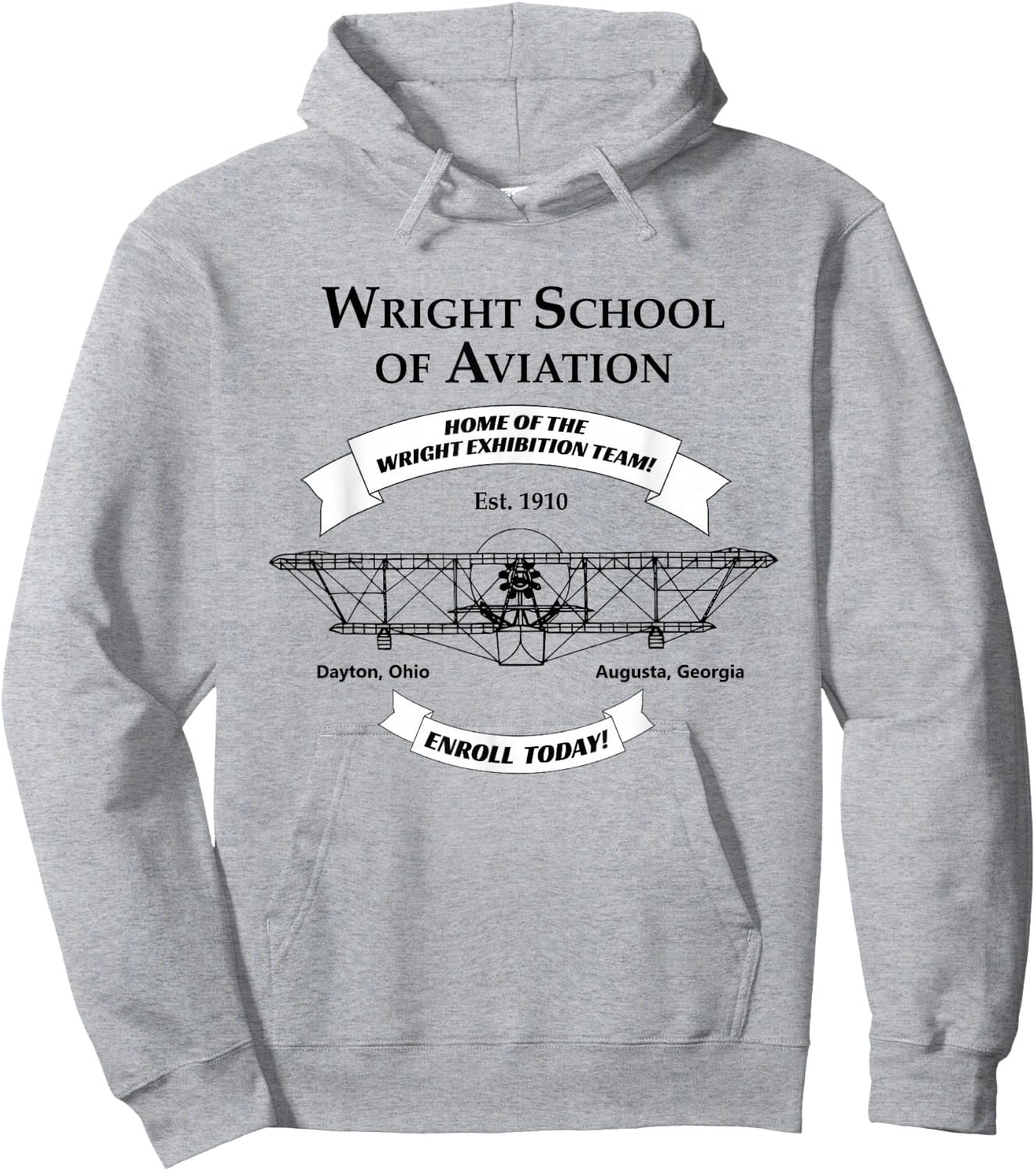 Wright Brothers Bros. First Airplane Aviation Pilot Hoodie - Hoodie | Ash