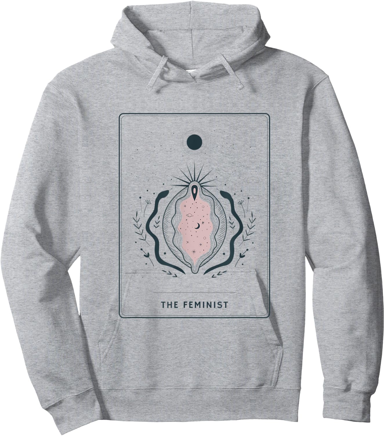 The Feminist Tarot Card - Celestial Moon and Snakes - Pagan Hoodie - Hoodie | Ash