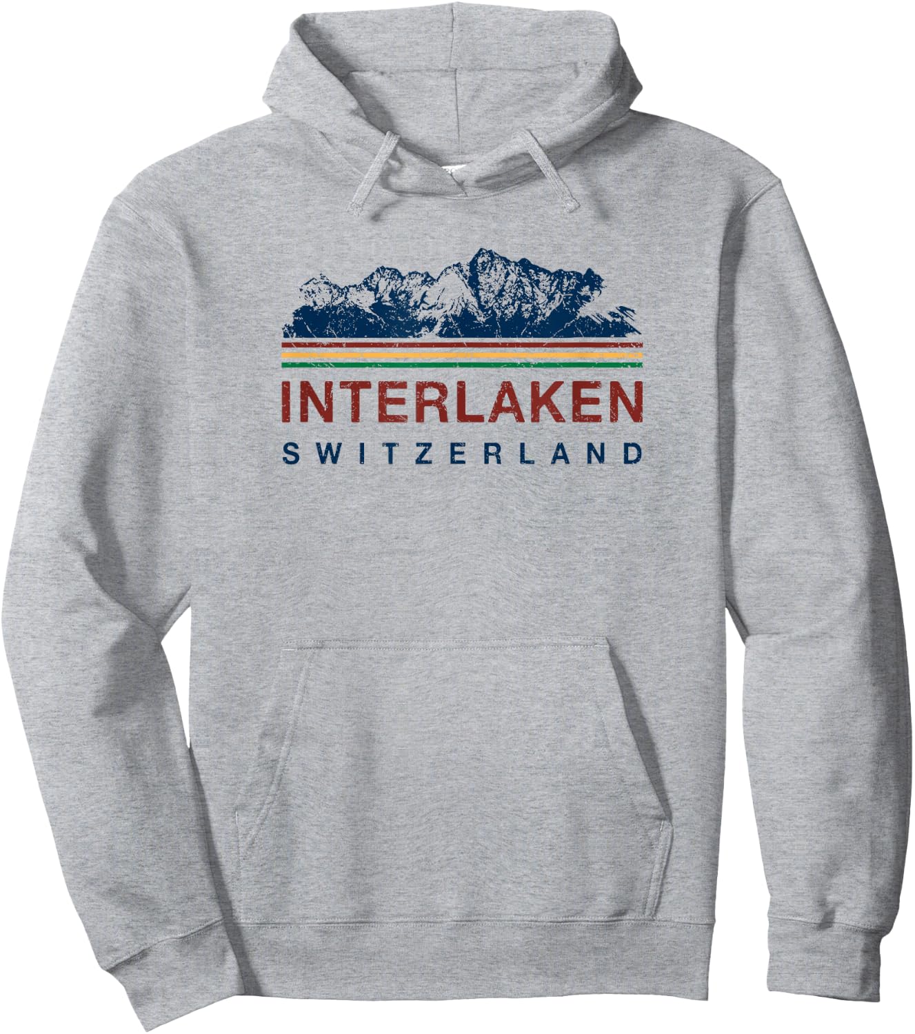 Switzerland Interlaken Swiss Mountain Climbing Retro Hoodie - Hoodie | Ash