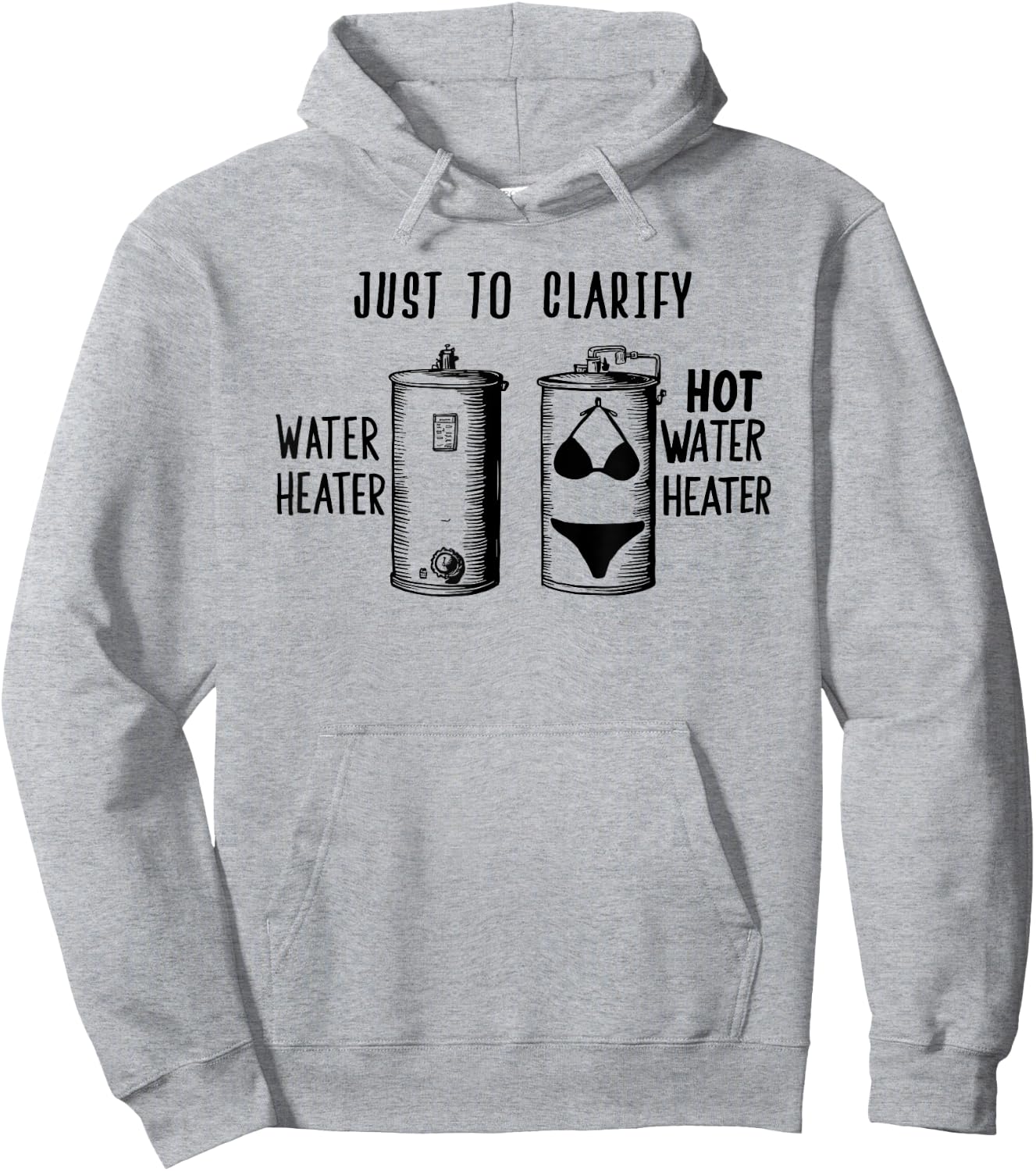 For Plumber | HOT WATER HEATER | Funny Dad Joke Hoodie - Hoodie | Ash