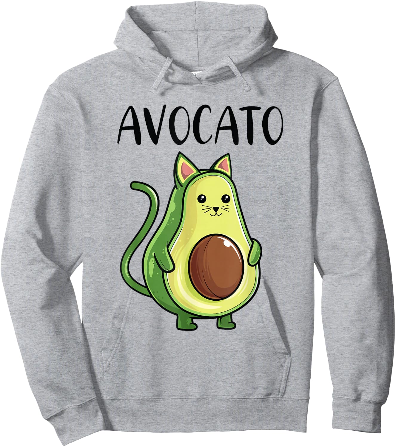 Avocado Cat Women Men Vegetarian Vegan Cat Avocato Hoodie - Hoodie | Ash
