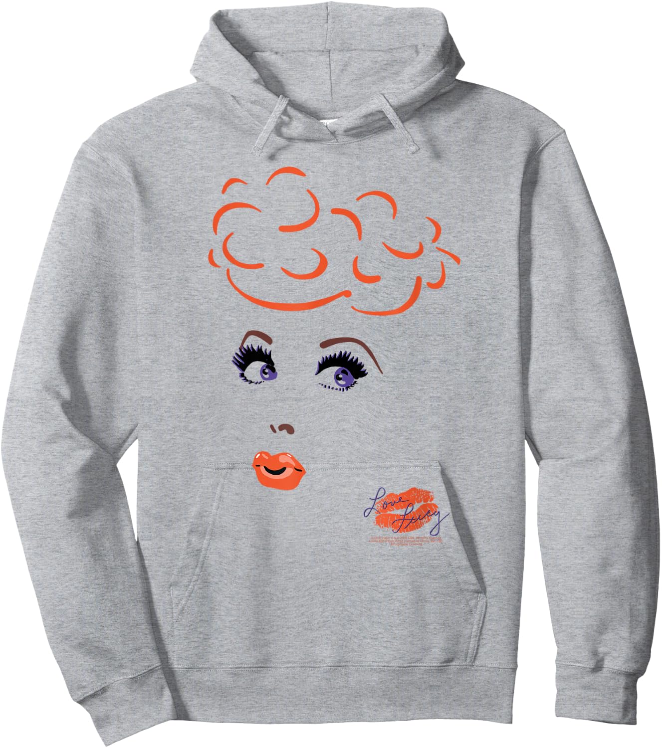 I Love Lucy Eyelashes Hoodie - Hoodie | Ash