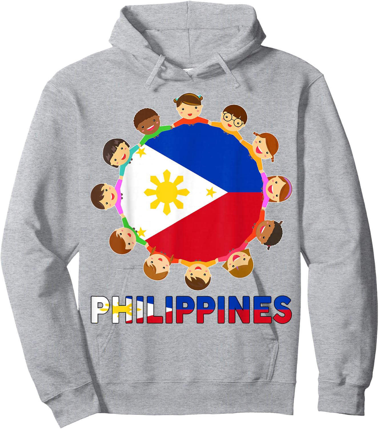 Toddler Filipino Filipina Girl Kid Men Philippine Flag Hoodie - Hoodie | Ash