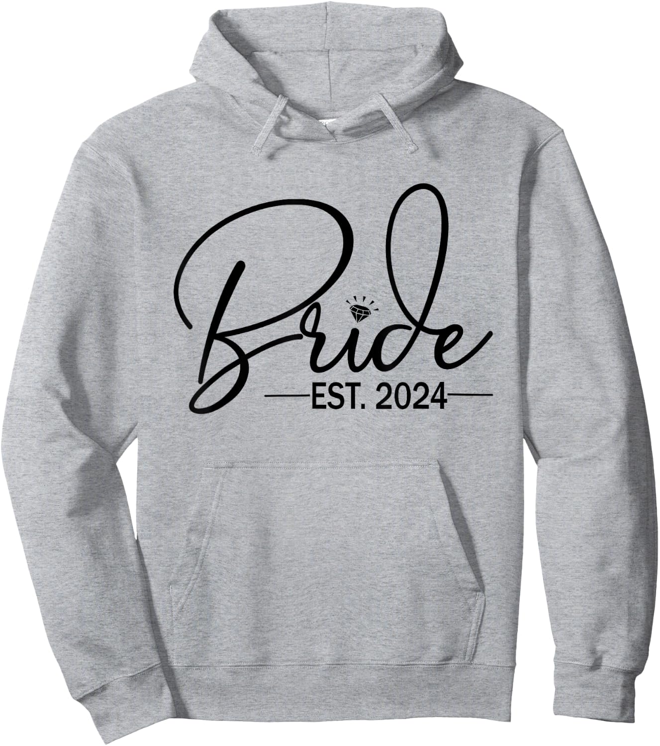 Bride Est 2024 Fiancée Mrs. Wife Bachelorette Party Wedding Hoodie - Hoodie | Ash