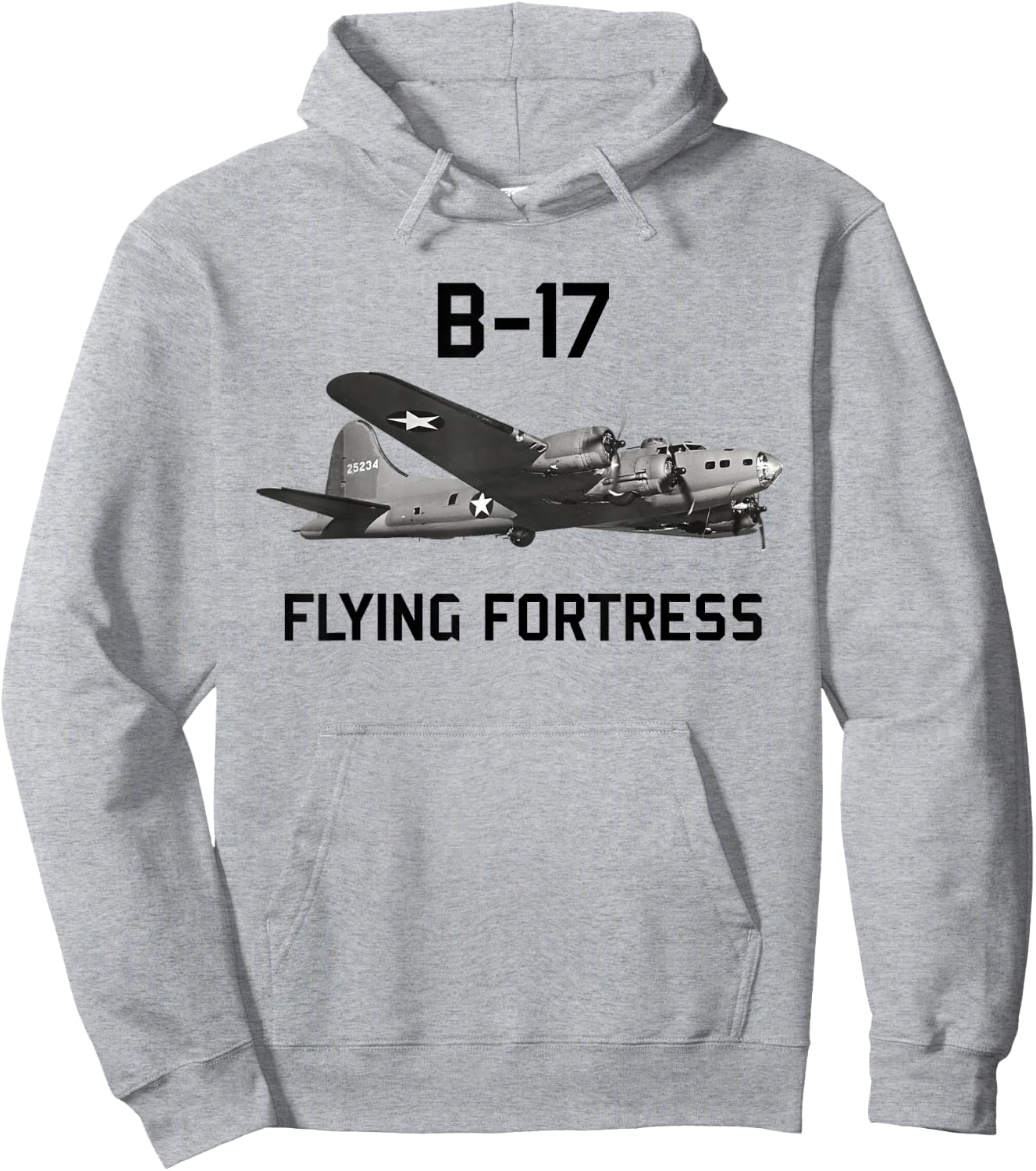 B-17 Flying Fortress World War 2 Bomber Warplane Hoodie - Hoodie | Ash