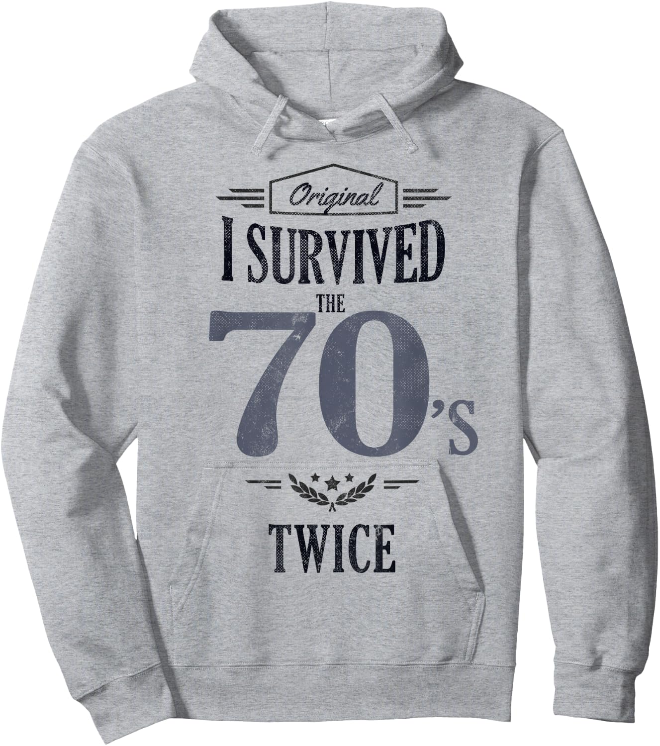 I SURVIVED The SEVENTIES TWICE Built In 70s 80th Birthday Hoodie - Hoodie | Ash