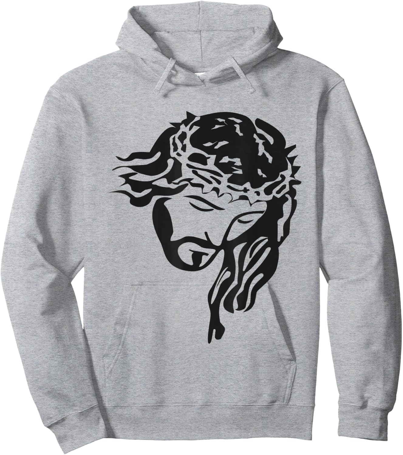 Face of Jesus Christ w/ Crown of Thorns (Christian ) Hoodie - Hoodie | Ash
