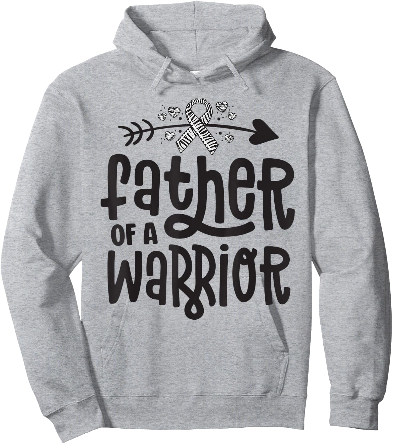 Father Of A Rare Disease Warrior Awareness Zebra Ribbon EDS Hoodie - Hoodie | Ash