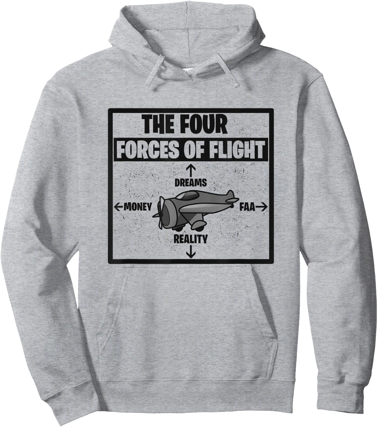 Four Forces Of Flight Dreams Money Reality FAA Pilot Gift Hoodie - Hoodie | Ash