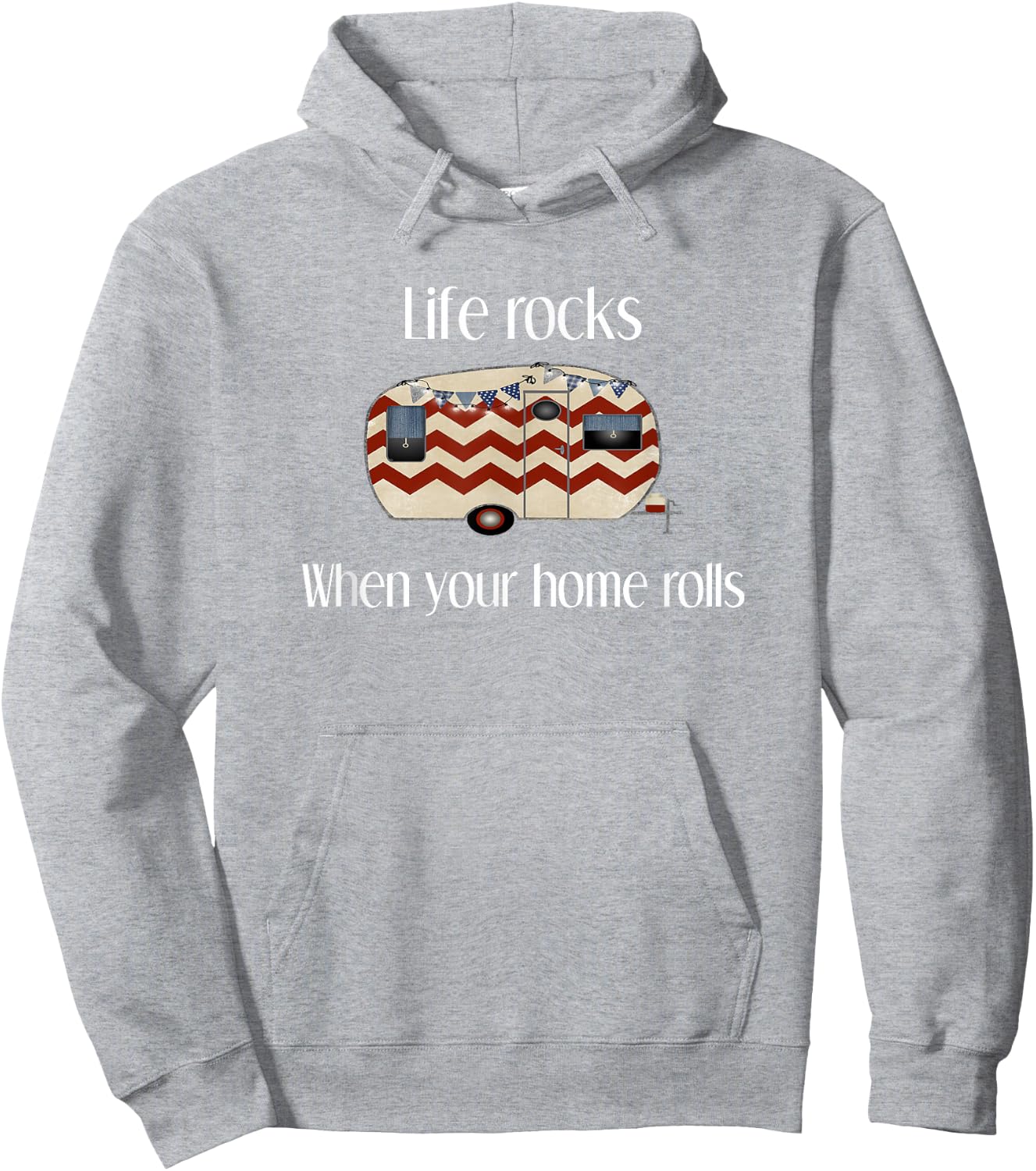 RV Life Camper Shirt, Life Rocks When Your Home Rolls Hoodie - Hoodie | Ash