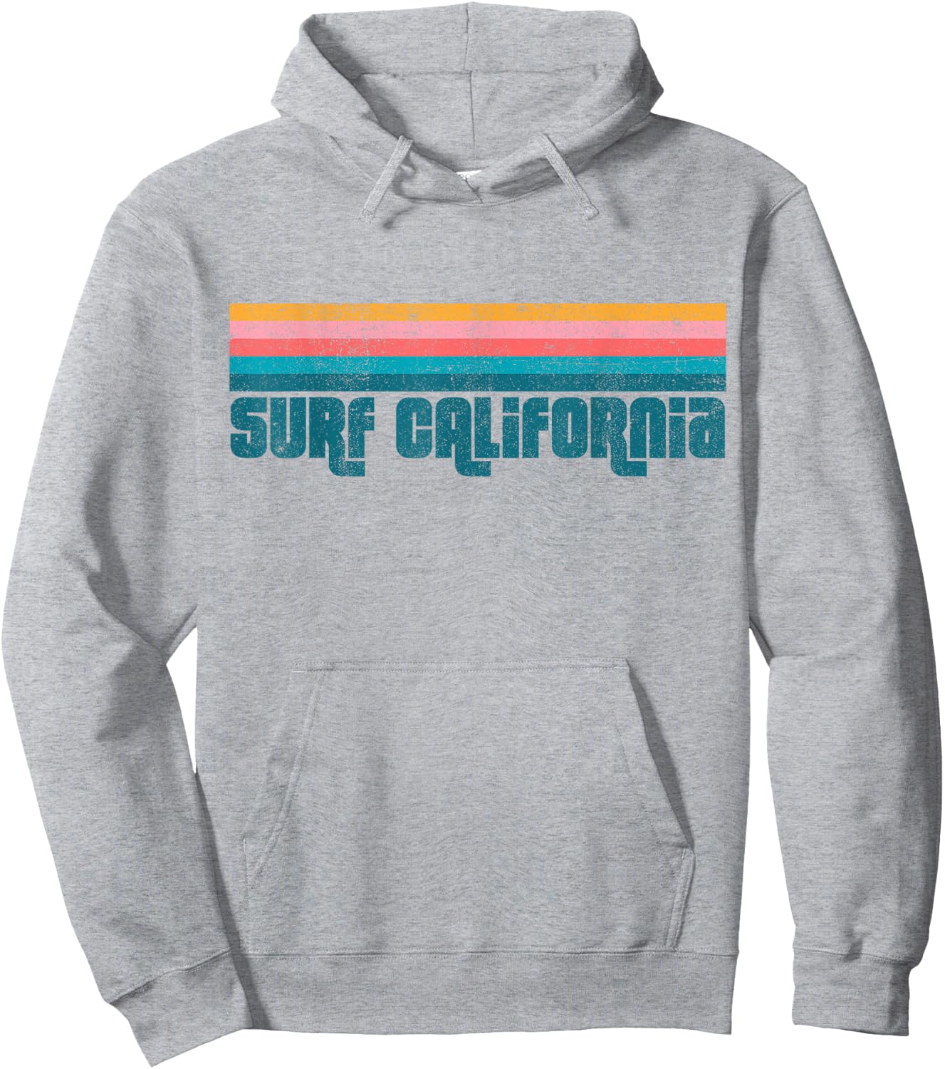 Vintage Surf California Beach Summer Retro Cute Women's Gift Hoodie - Hoodie | Ash