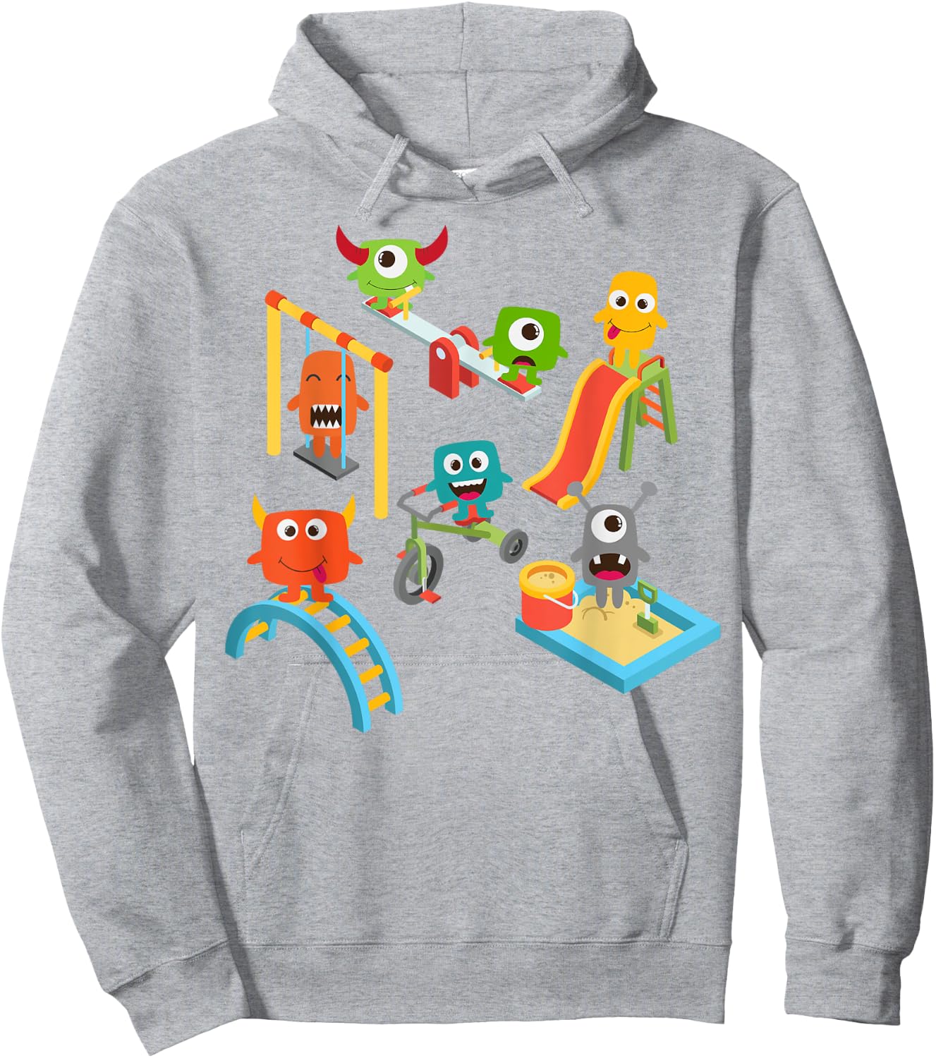 Fun Monster School Playground for Boys, Girls, Grown Ups Hoodie - Hoodie | Ash