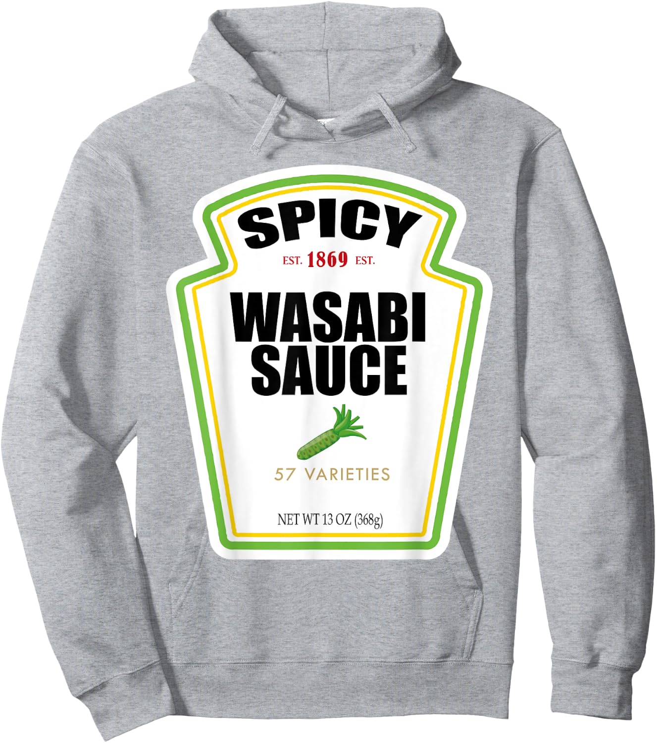 Spicy Wasabi Sauce Bottle Label Funny Halloween Costume Hoodie - Hoodie | Ash