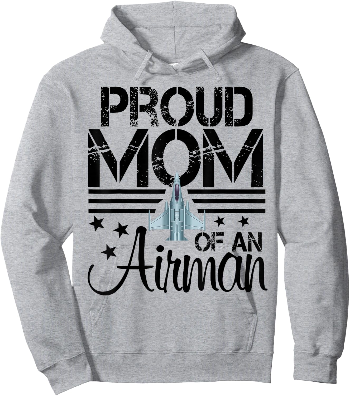 Proud Mom of An Airman Jet Plane Pilot Hoodie - Hoodie | Ash