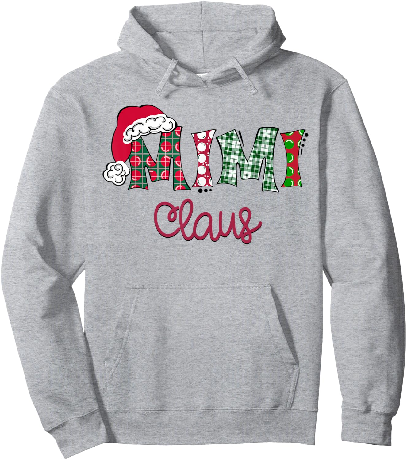 Santa Mimi Clause Christmas Family Matching Xmas Pajamas Hoodie - Hoodie | Ash