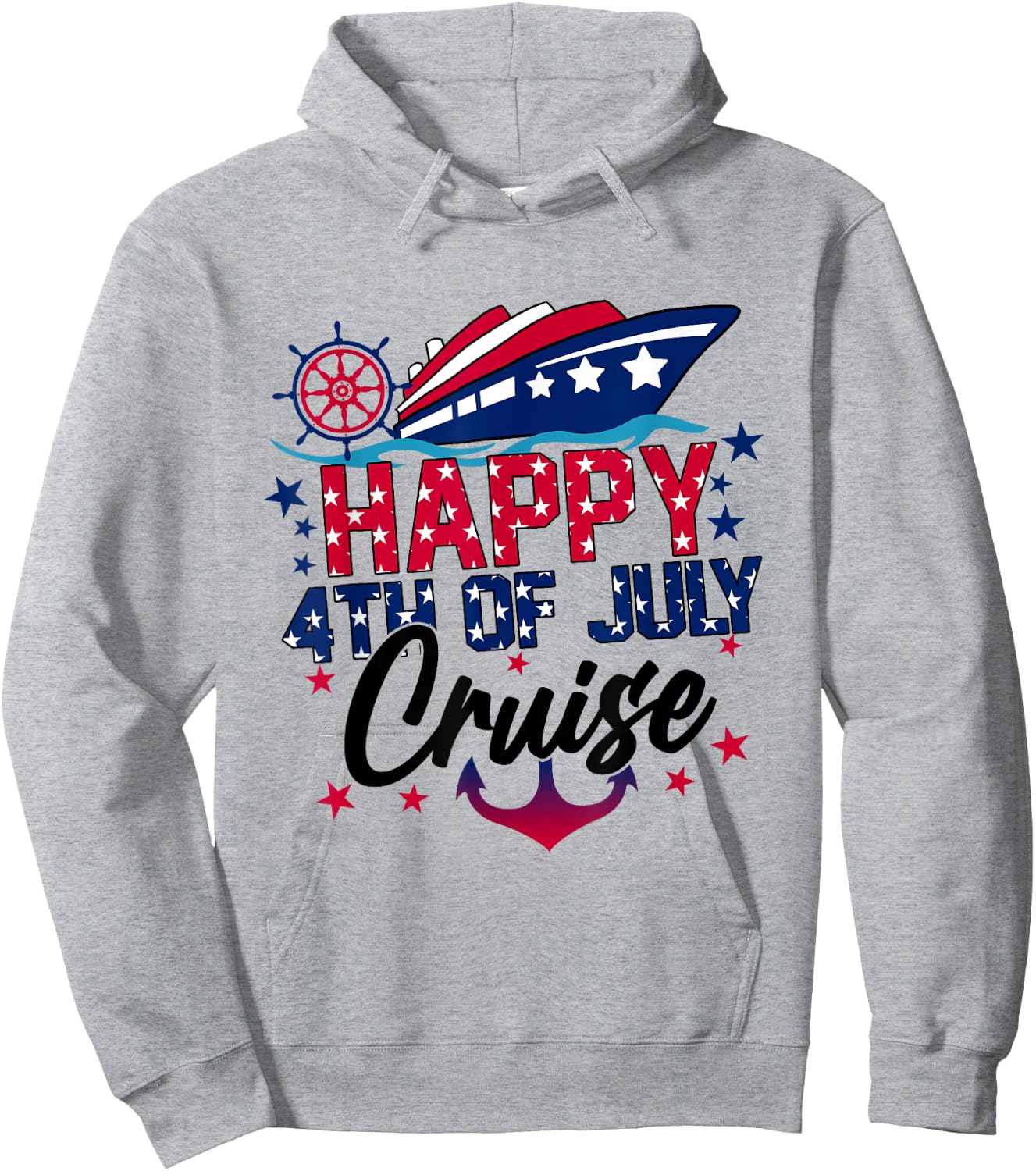 Happy 4th Of July Cruise Patriotic American Cruising Men Hoodie - Hoodie | Ash