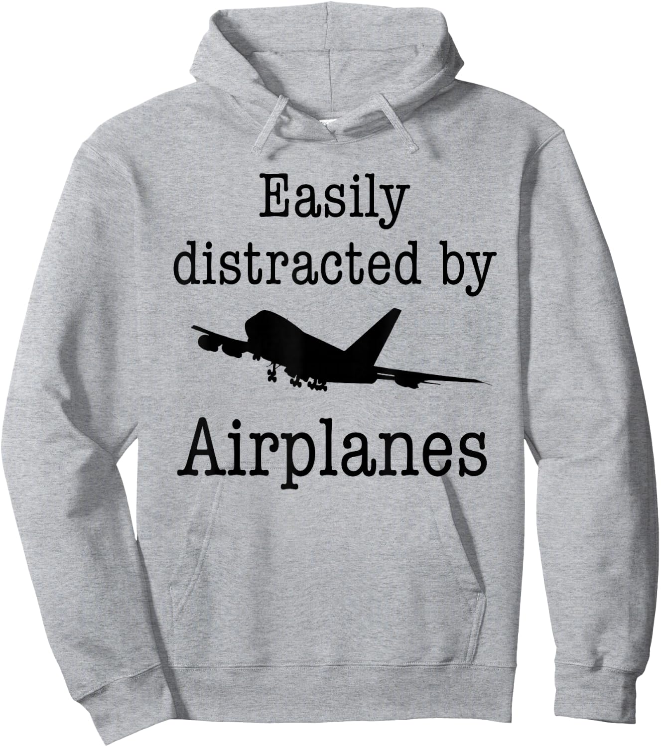 Easily Distracted By Airplanes Funny Pilot Flying Gift Hoodie - Hoodie | Ash