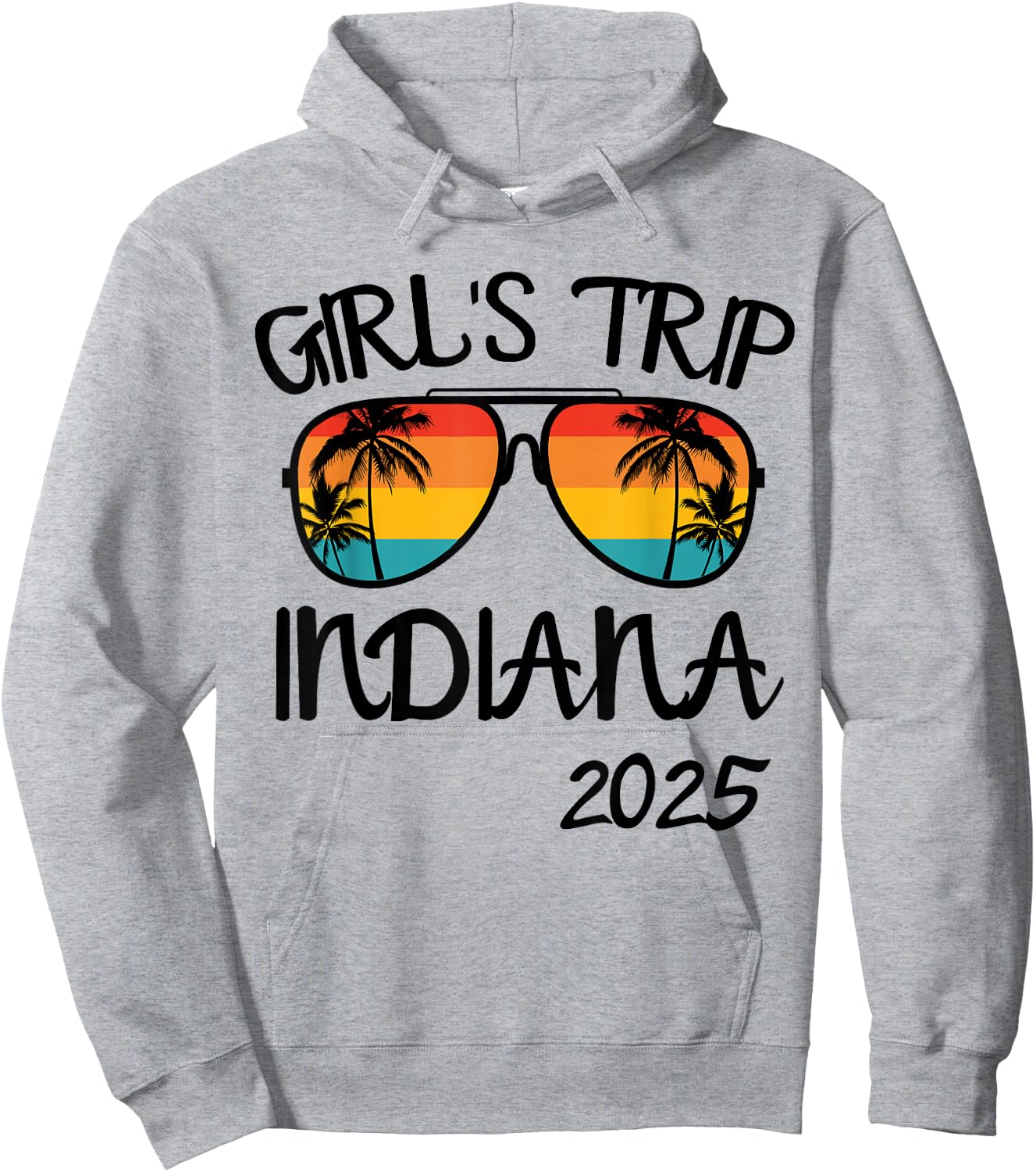 Girls Trip Indiana 2025 Summer Vacation Matching Hoodie - Hoodie | Ash