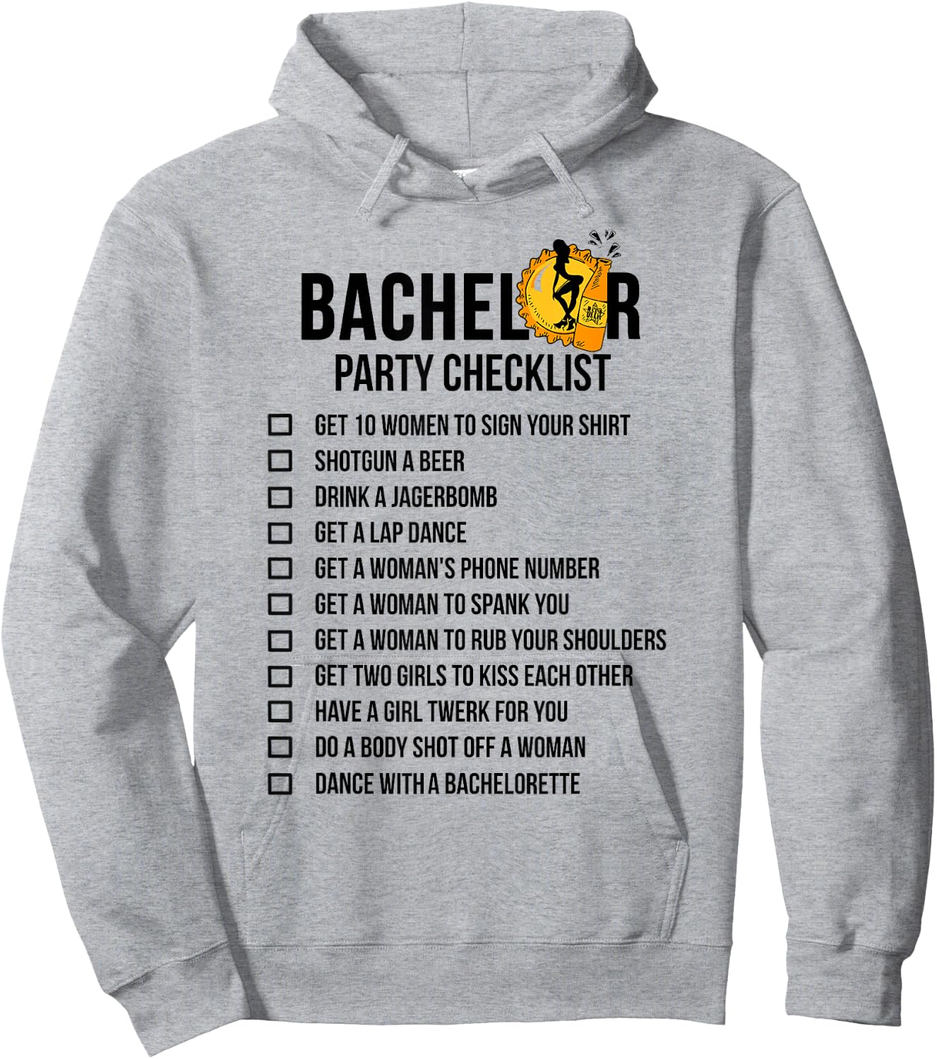 Bachelor Party Checklist Shirt - Getting Married Hoodie - Hoodie | Ash