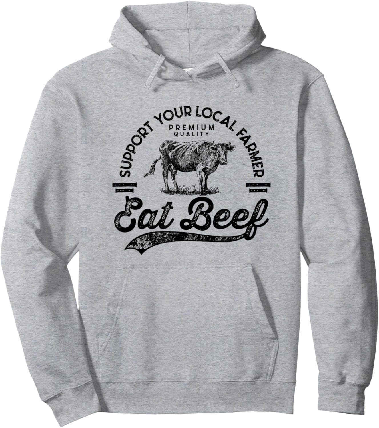 Support Local Farmers Farming Farmer Market Buy Eat Beef Hoodie - Hoodie | Ash