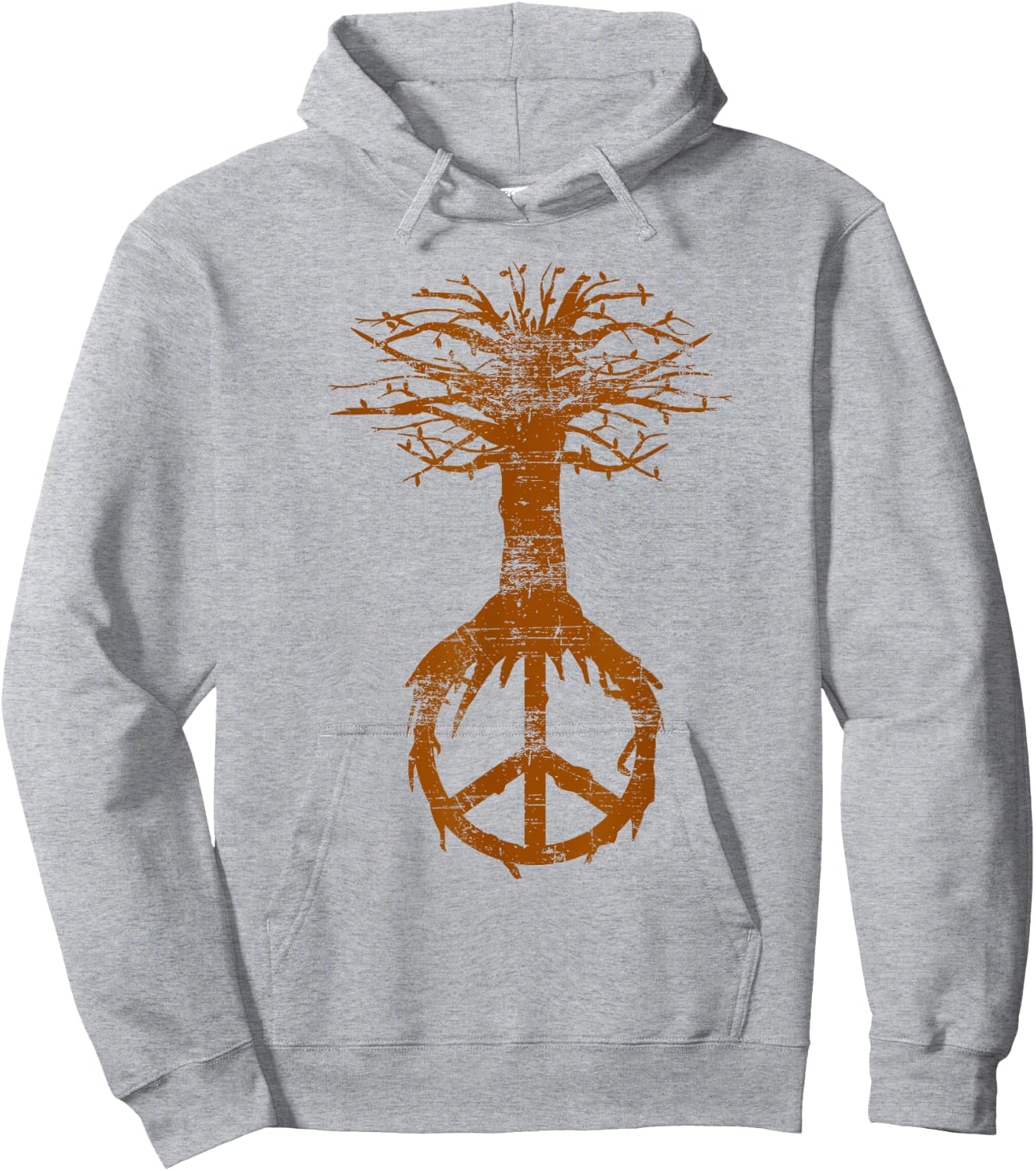 Hippie Tree Peace Sign Shirt | Cute Nature Lovers Gift Hoodie - Hoodie | Ash