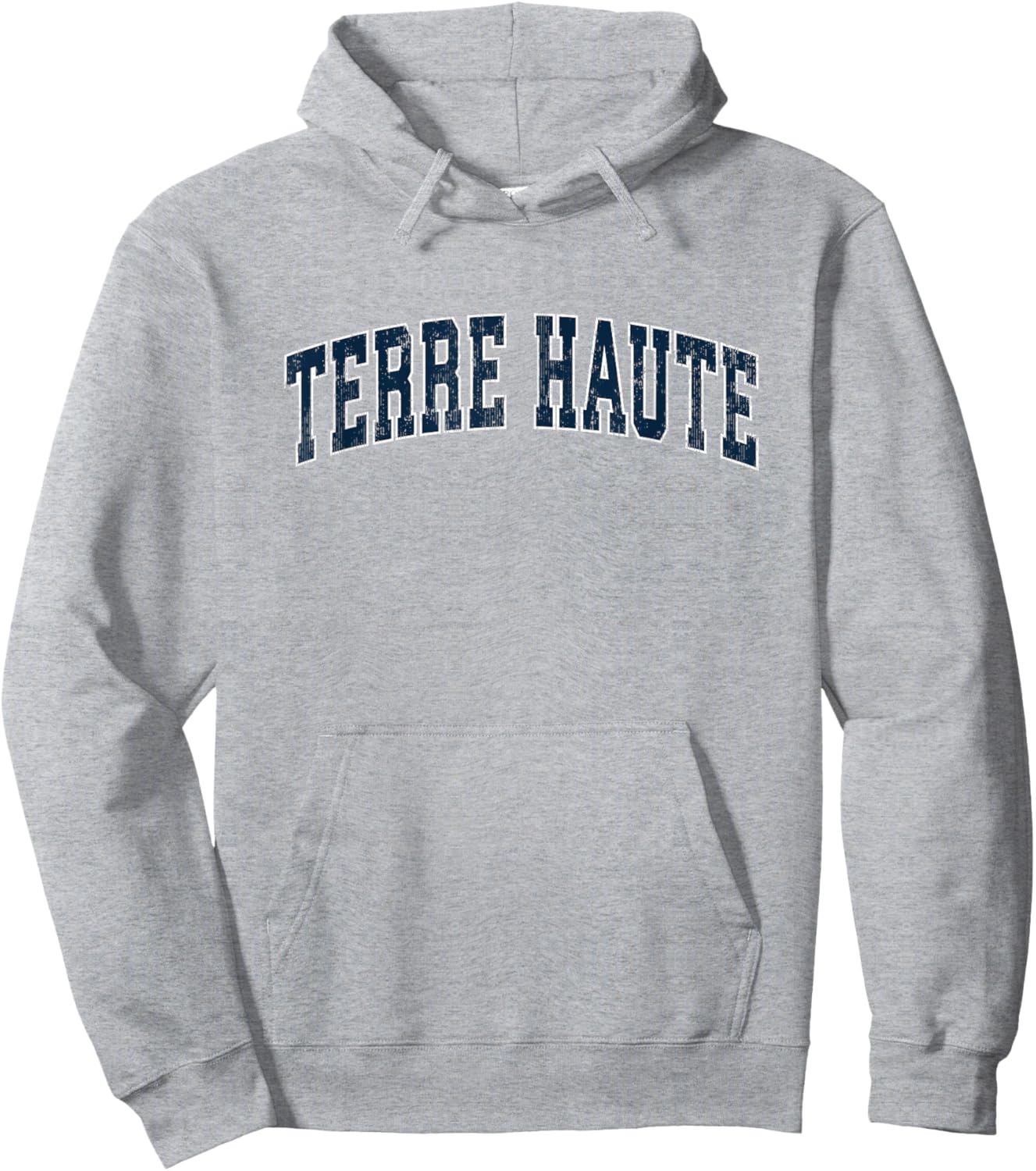 Terre Haute Indiana IN Vintage Sports Design Navy Design Hoodie - Hoodie | Ash