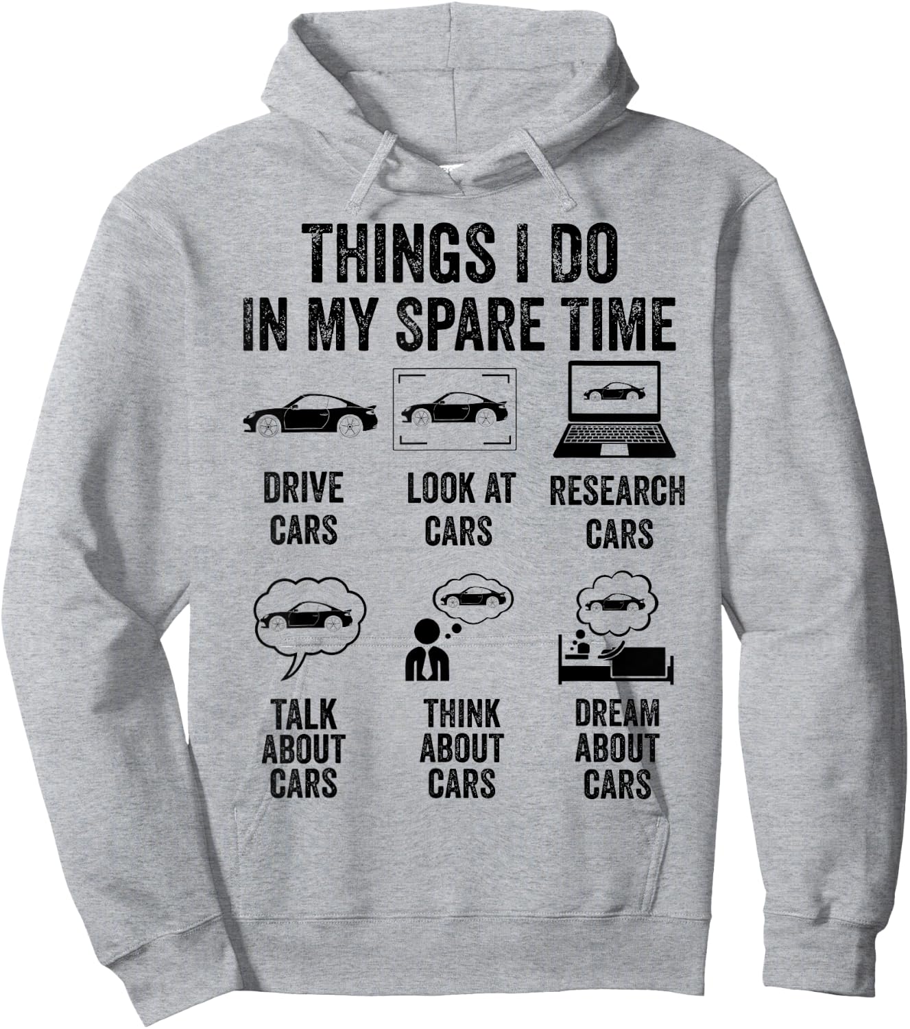 Things I Do In My Spare Time Car Lover Funny Father's Day Hoodie - Hoodie | Ash