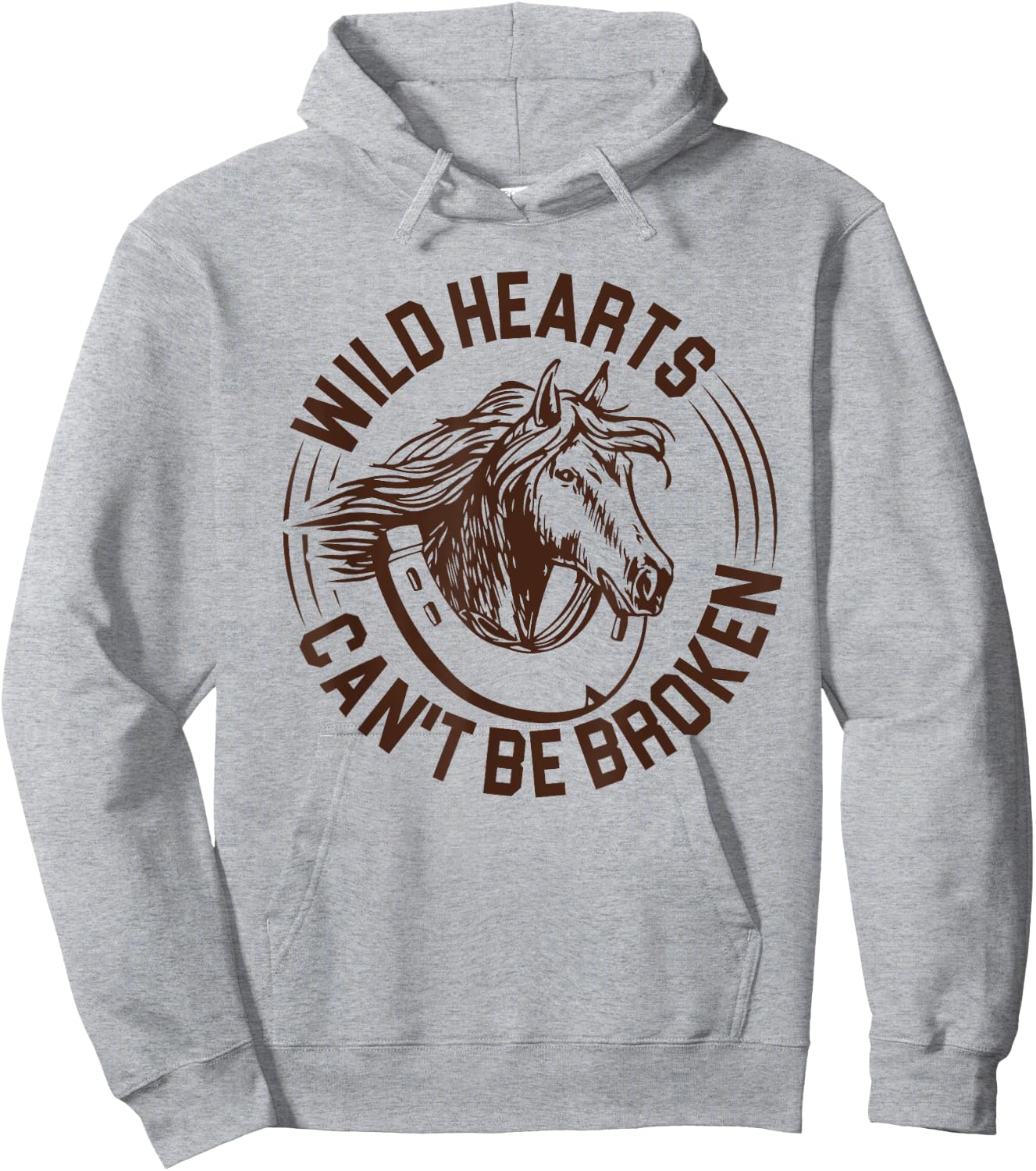 Wild Hearts Can't Be Broken - Chin up Heels Down Horse Lover Hoodie - Hoodie | Ash