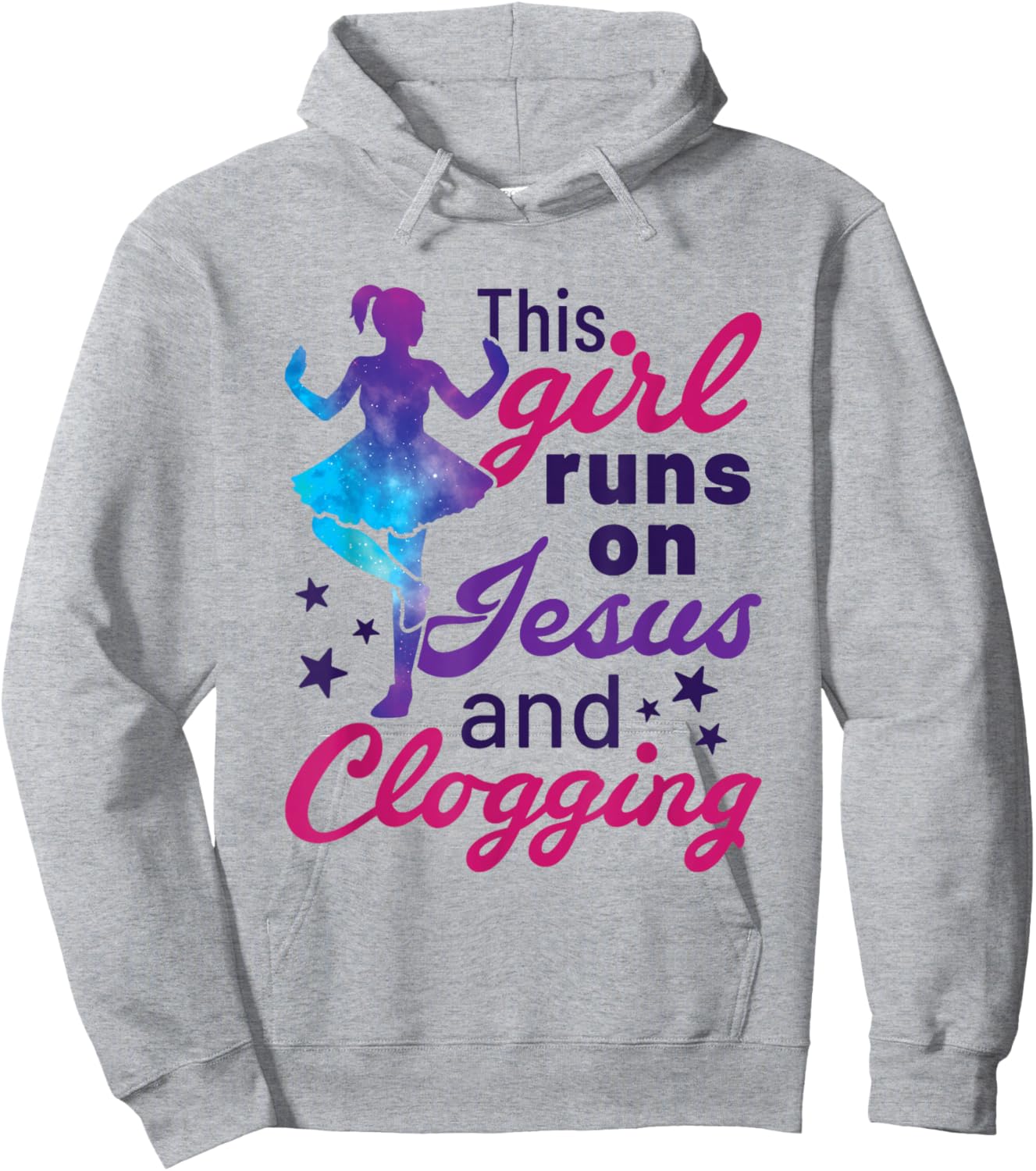 This Girl Runs on Jesus and Clogging Clogs Cute Folk Dance Hoodie - Hoodie | Ash