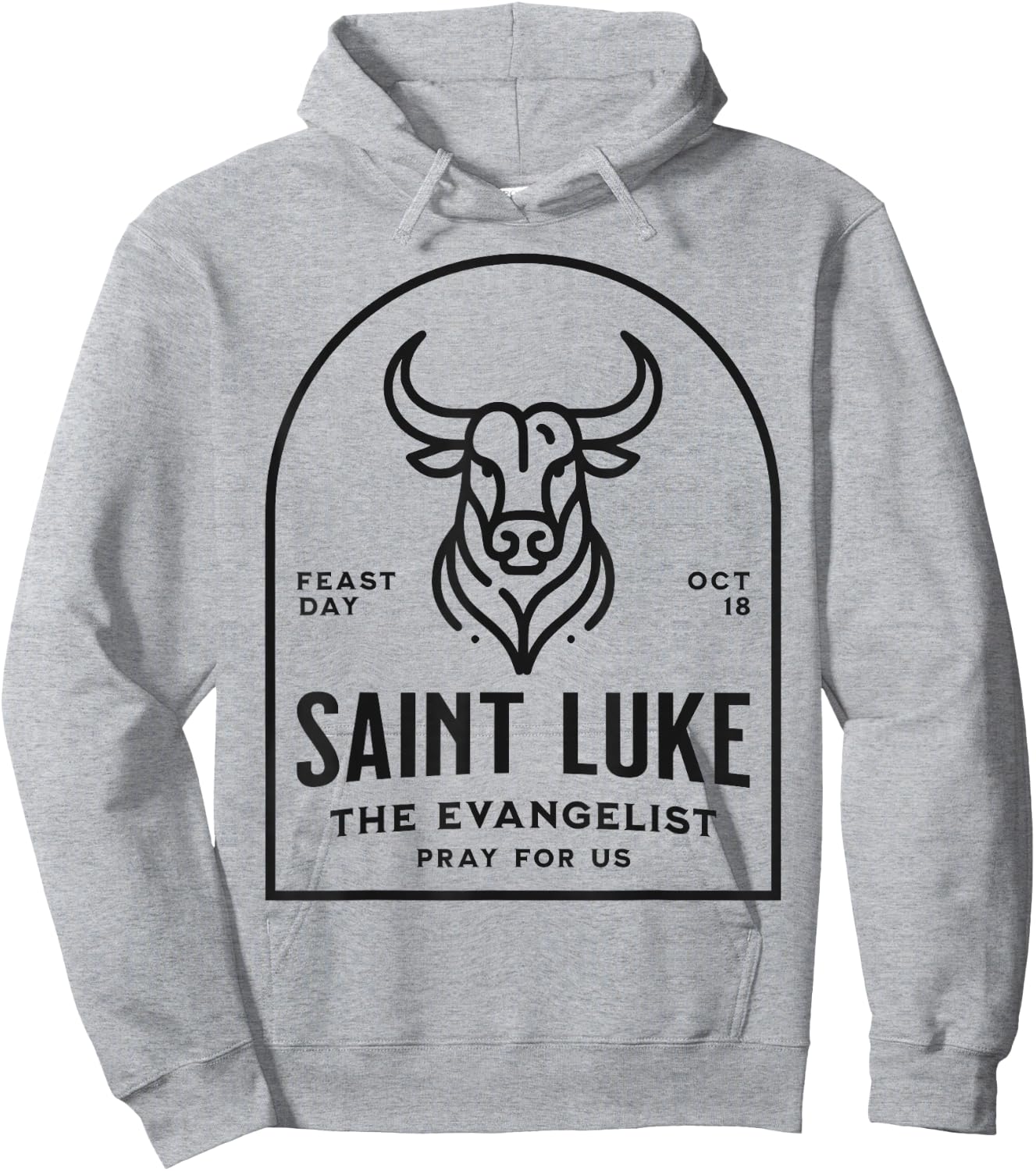 St Luke the Evangelist Catholic Patron Saint Bull Symbol Hoodie - Hoodie | Ash