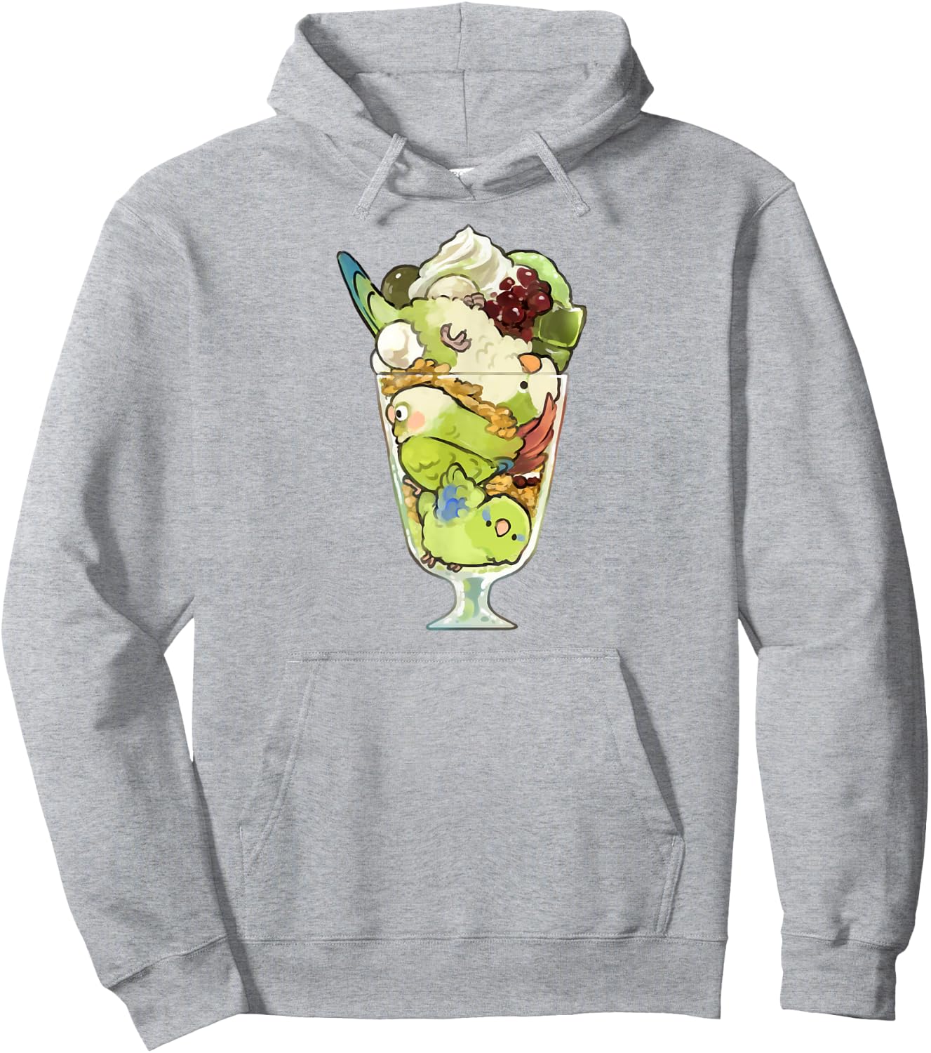 Bird Parfait (Green) Quaker Green Cheek Conure Parrotlet Hoodie - Hoodie | Ash