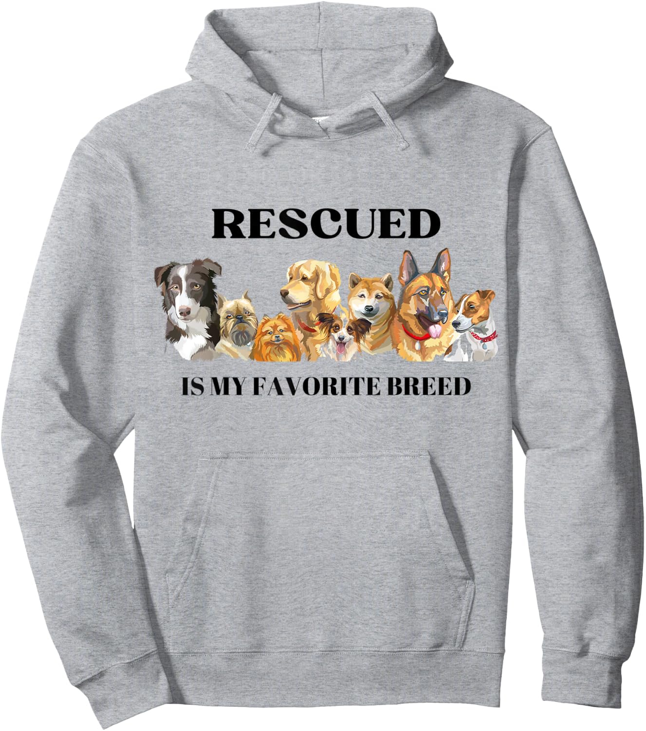 Funny, Cute, Rescued Is My Favorite Breed Hoodie - Hoodie | Ash