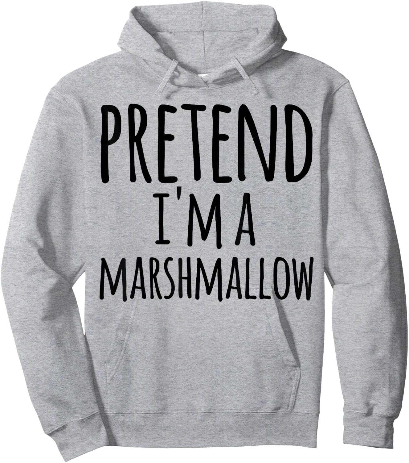 Pretend I'm A Marshmallow Costume Halloween Funny Lazy Easy Hoodie - Hoodie | Ash