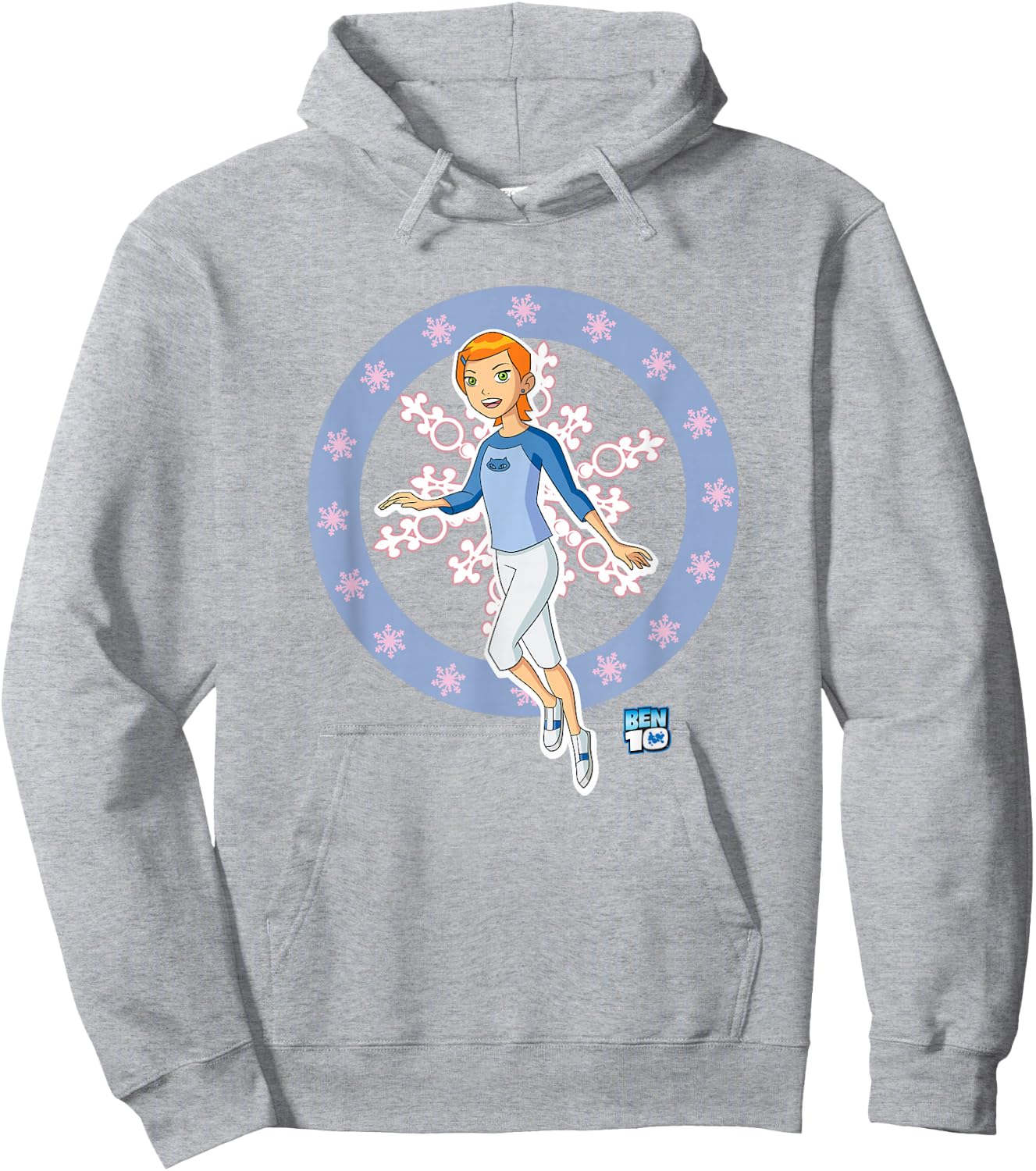 Ben 10: Alien Force Kid Gwen Tennyson Snowflakes Logo Hoodie - Hoodie | Ash